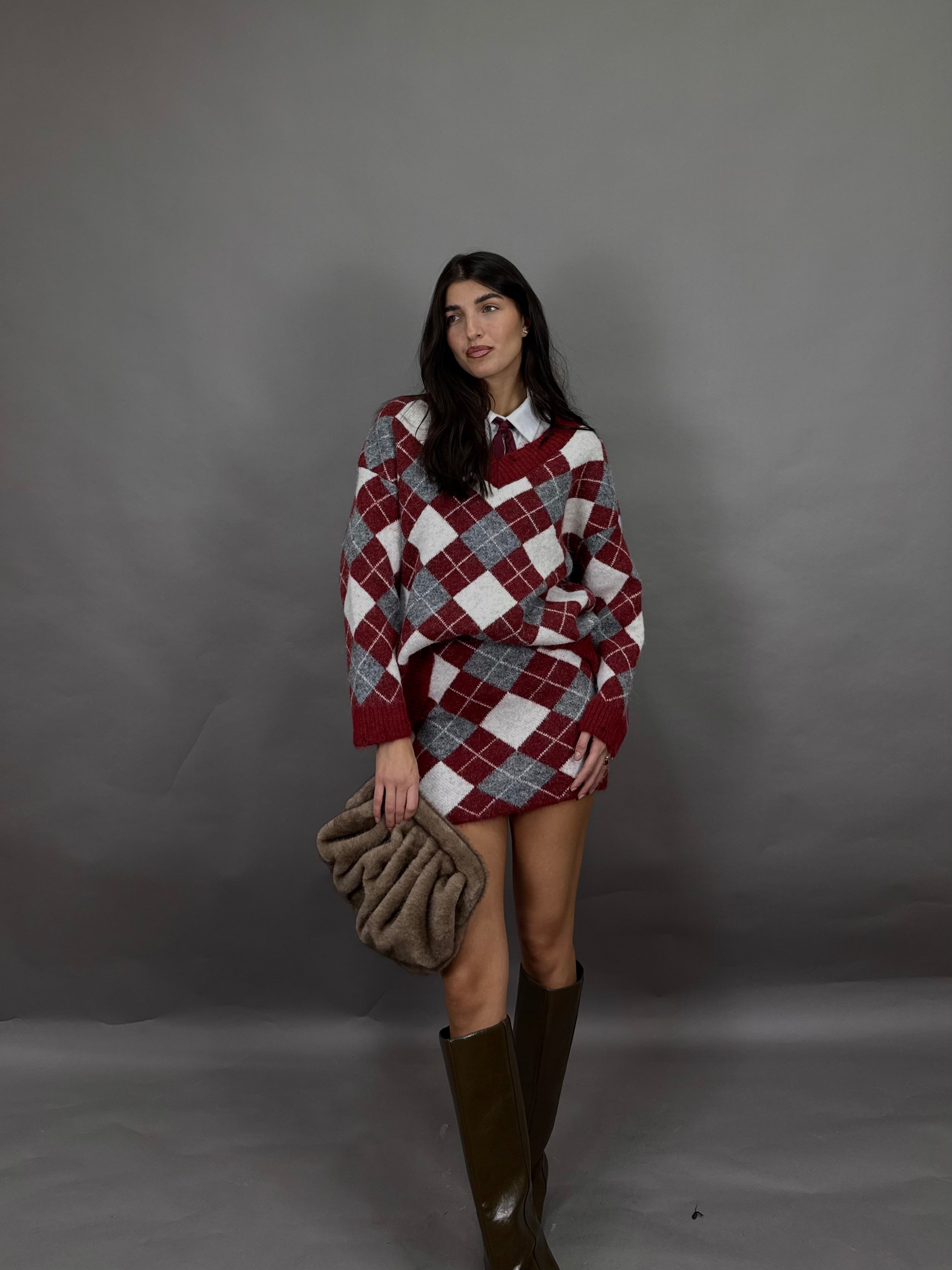 Coordinato rombi bordeaux