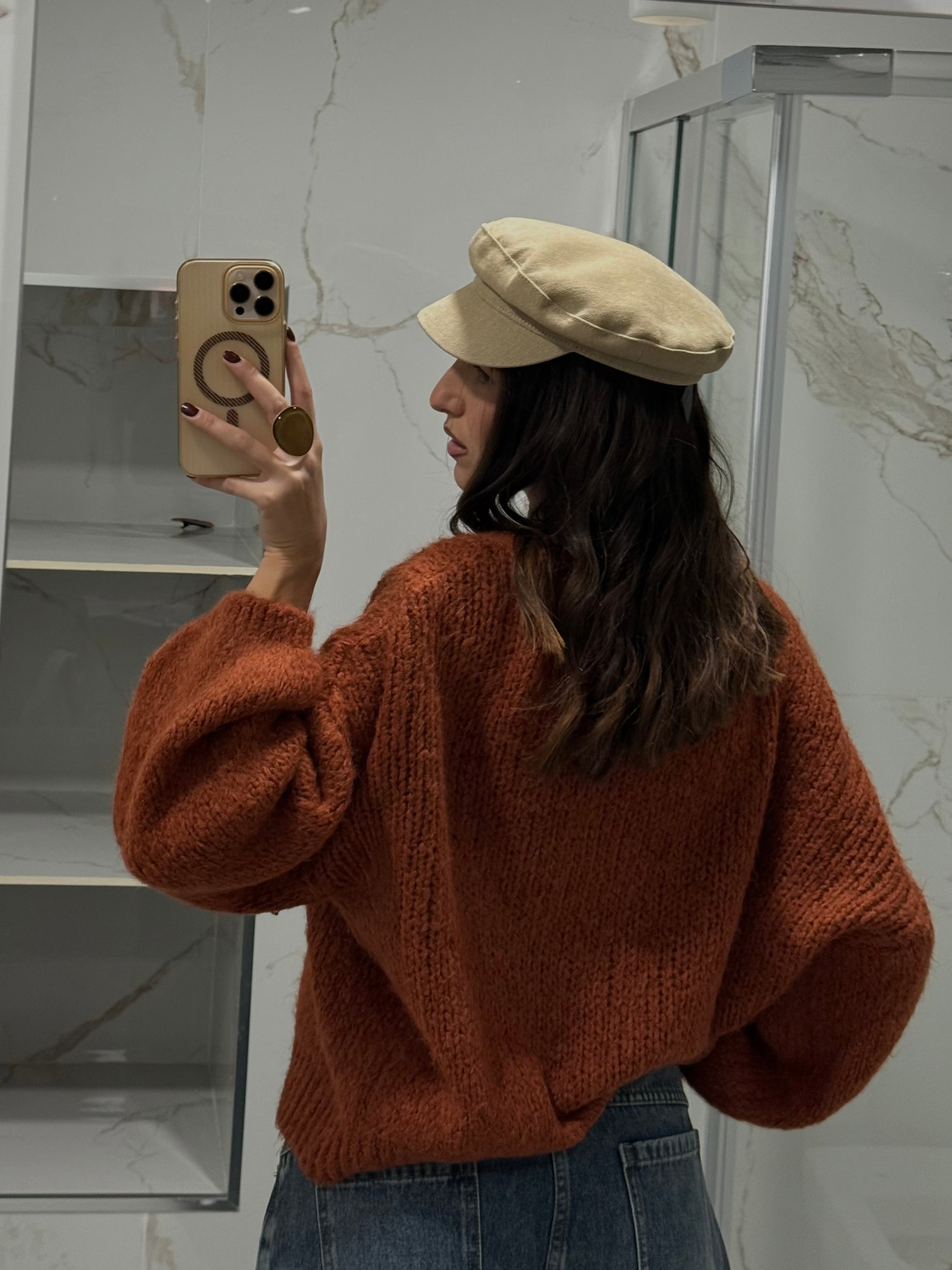 Cardigan + top arancio