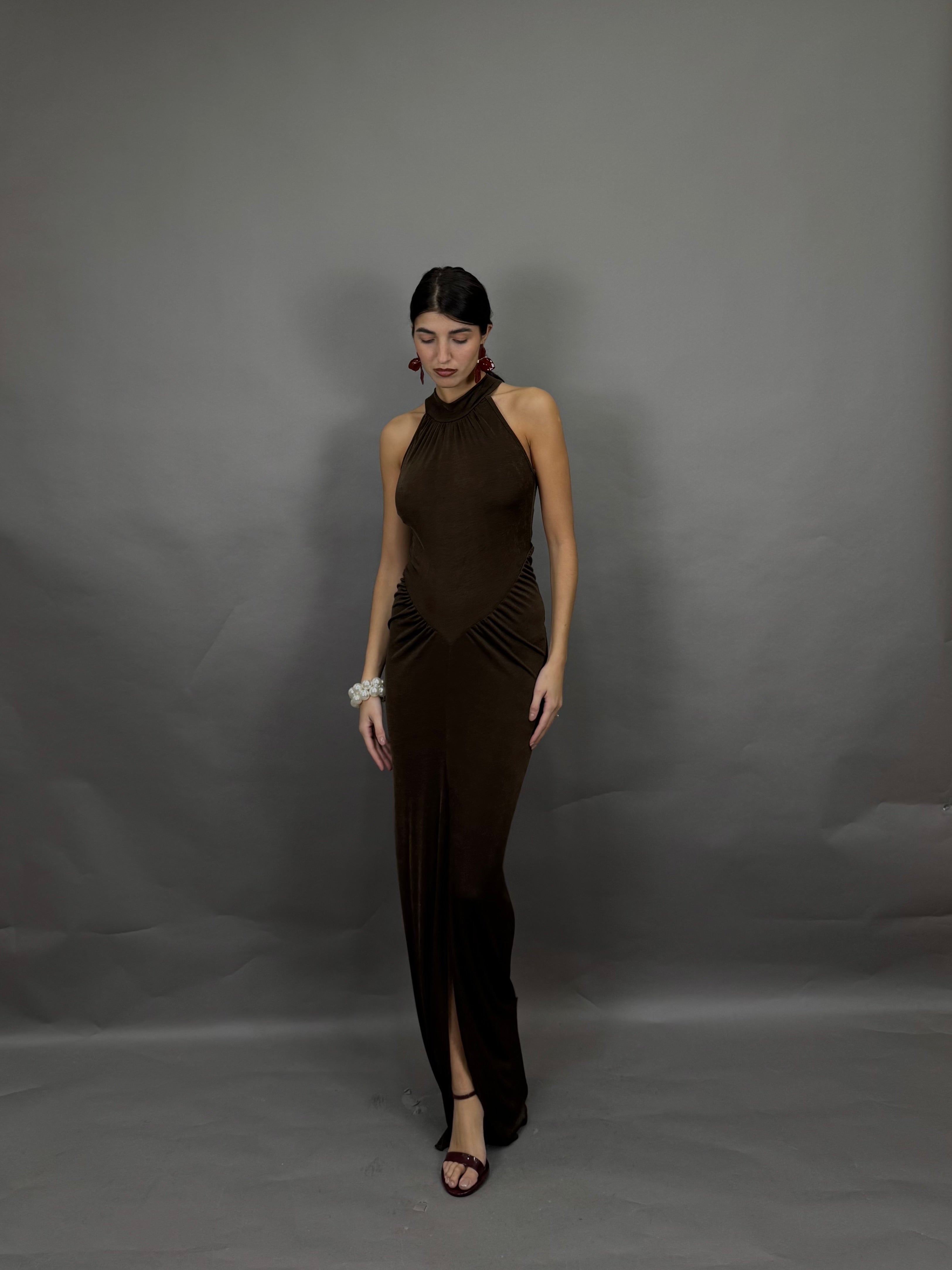 Dress imperial marrone