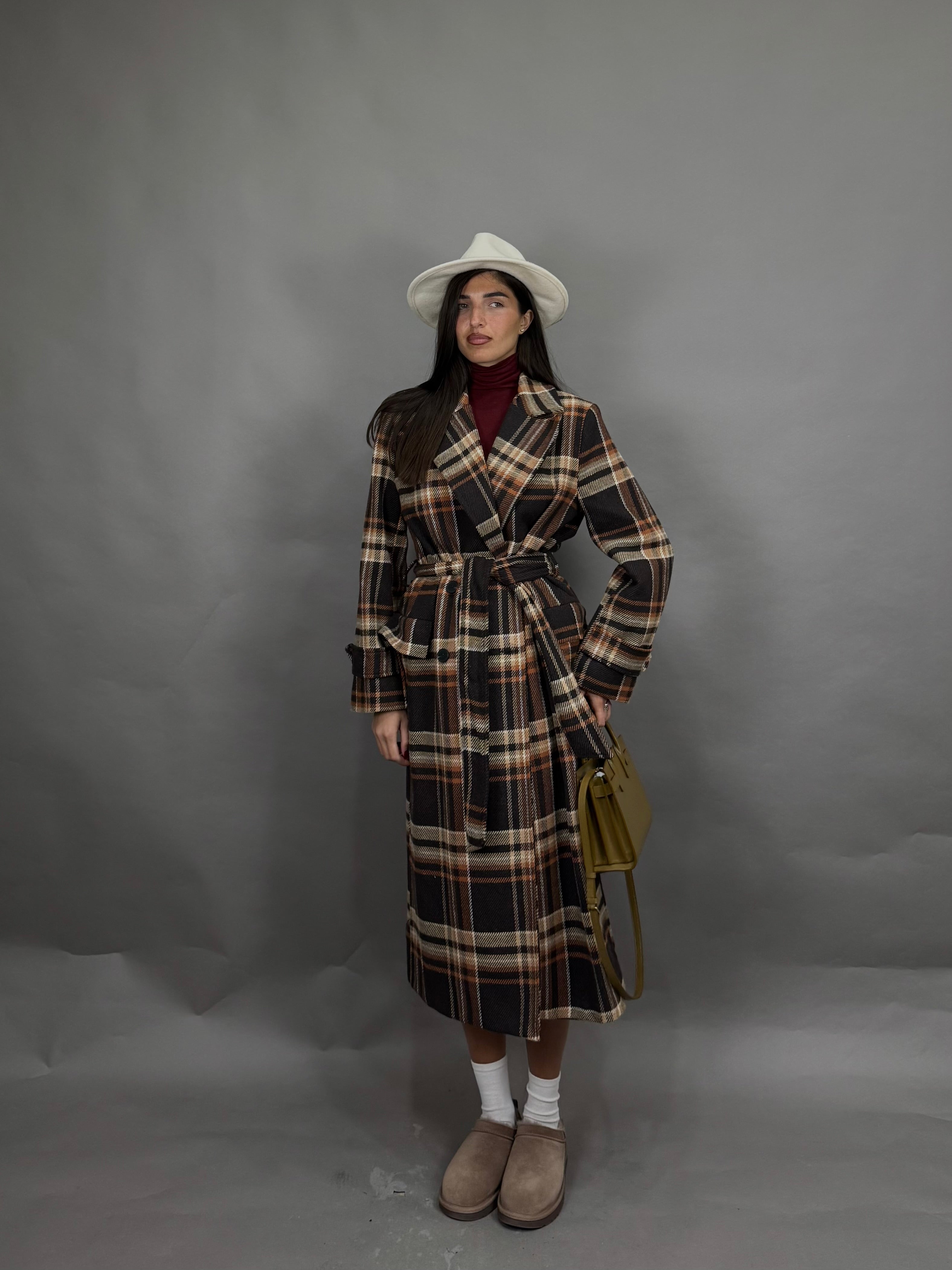 Cappotto trench lumina marrone