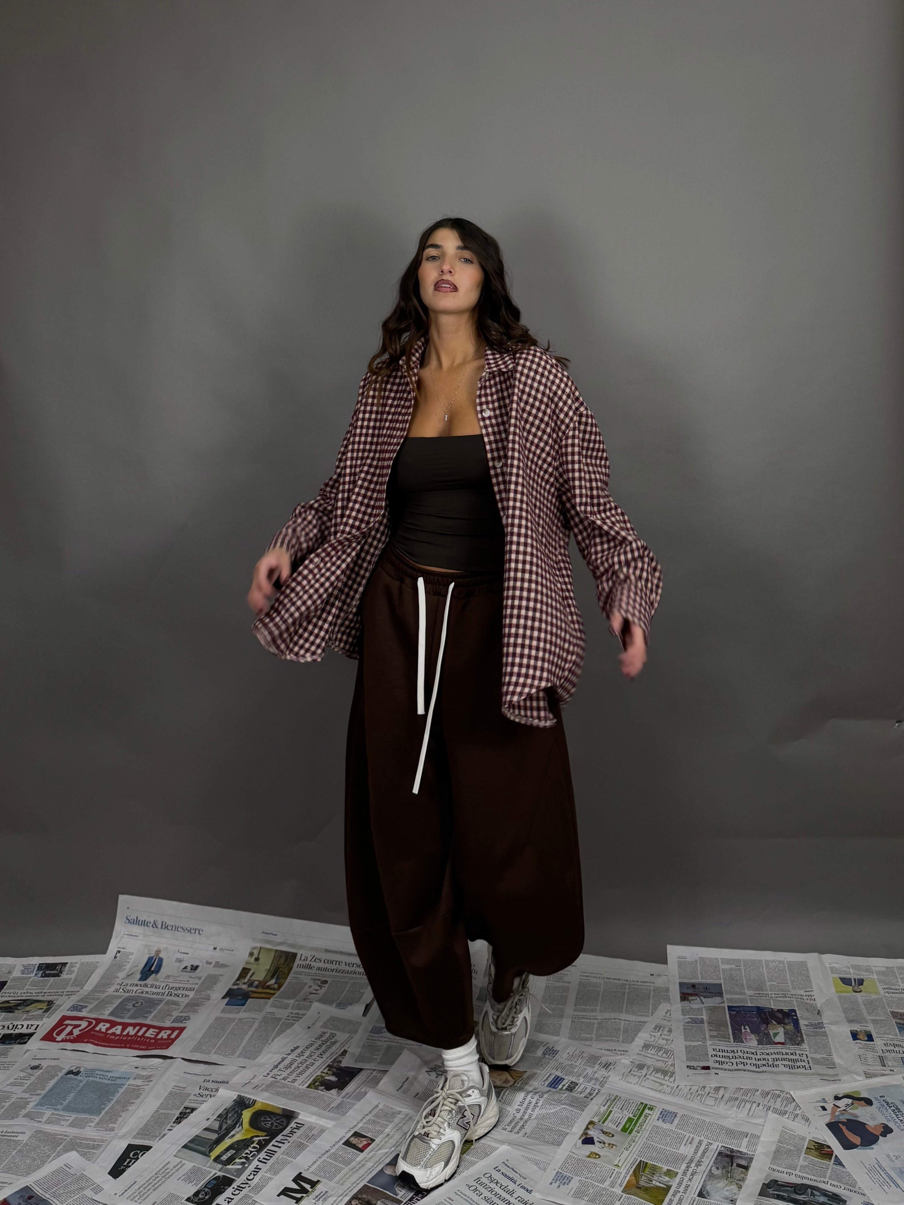 Pantalone tuta ballon marrone