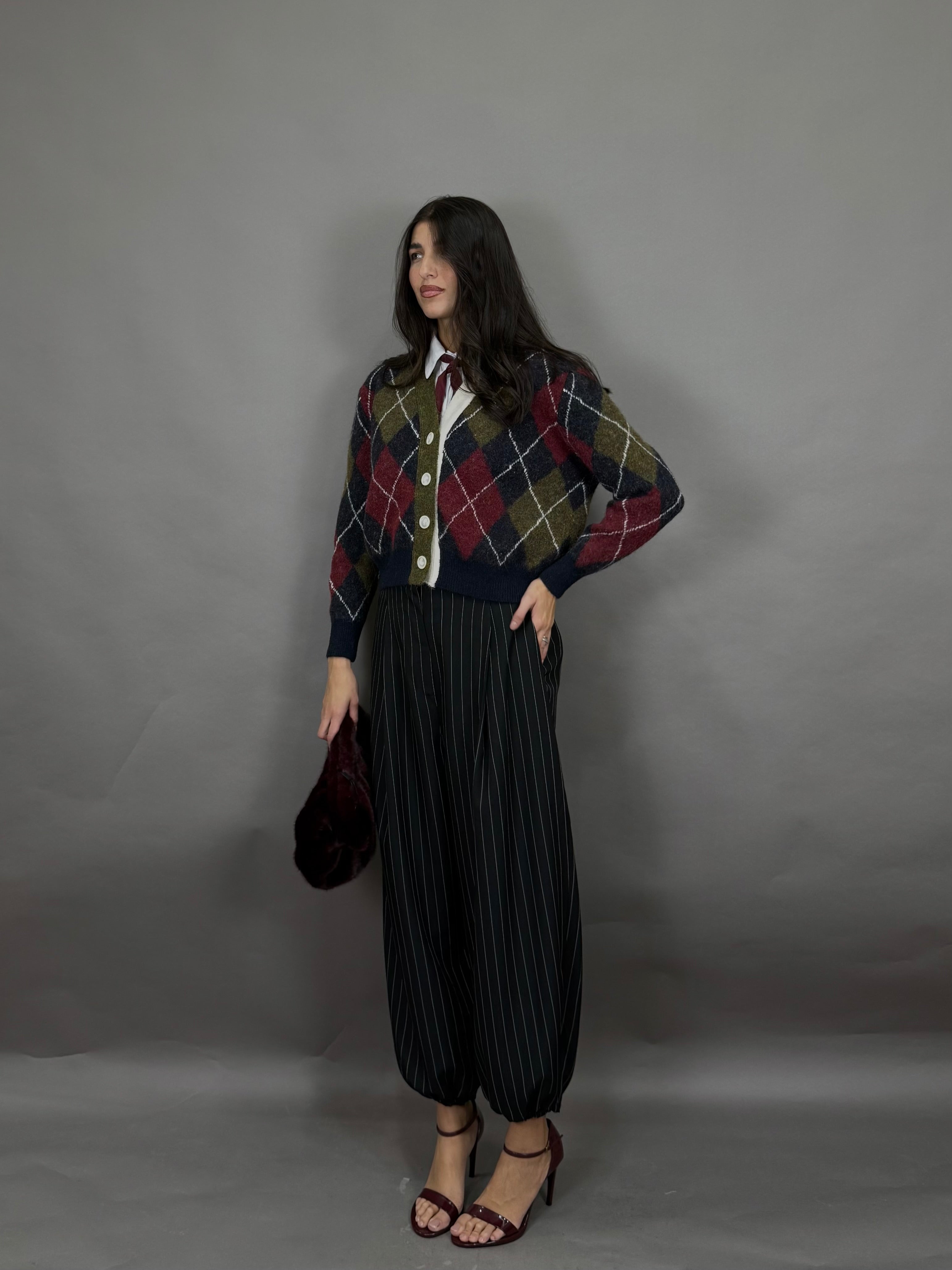 Pantalone ballon gessato