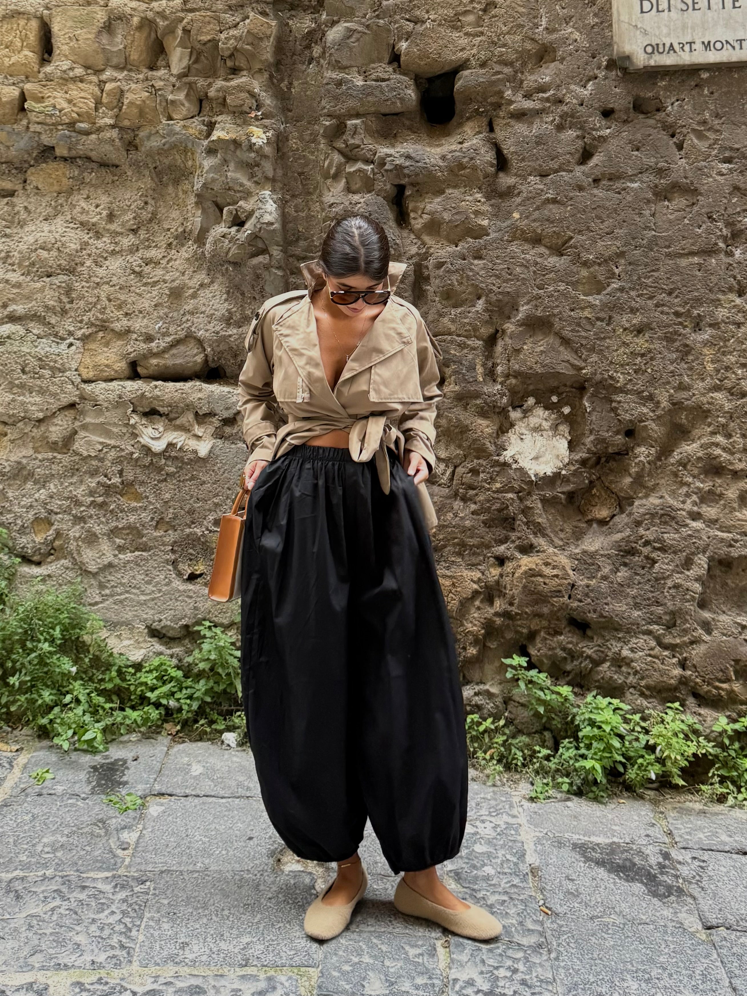 Pantalone in cotone nero