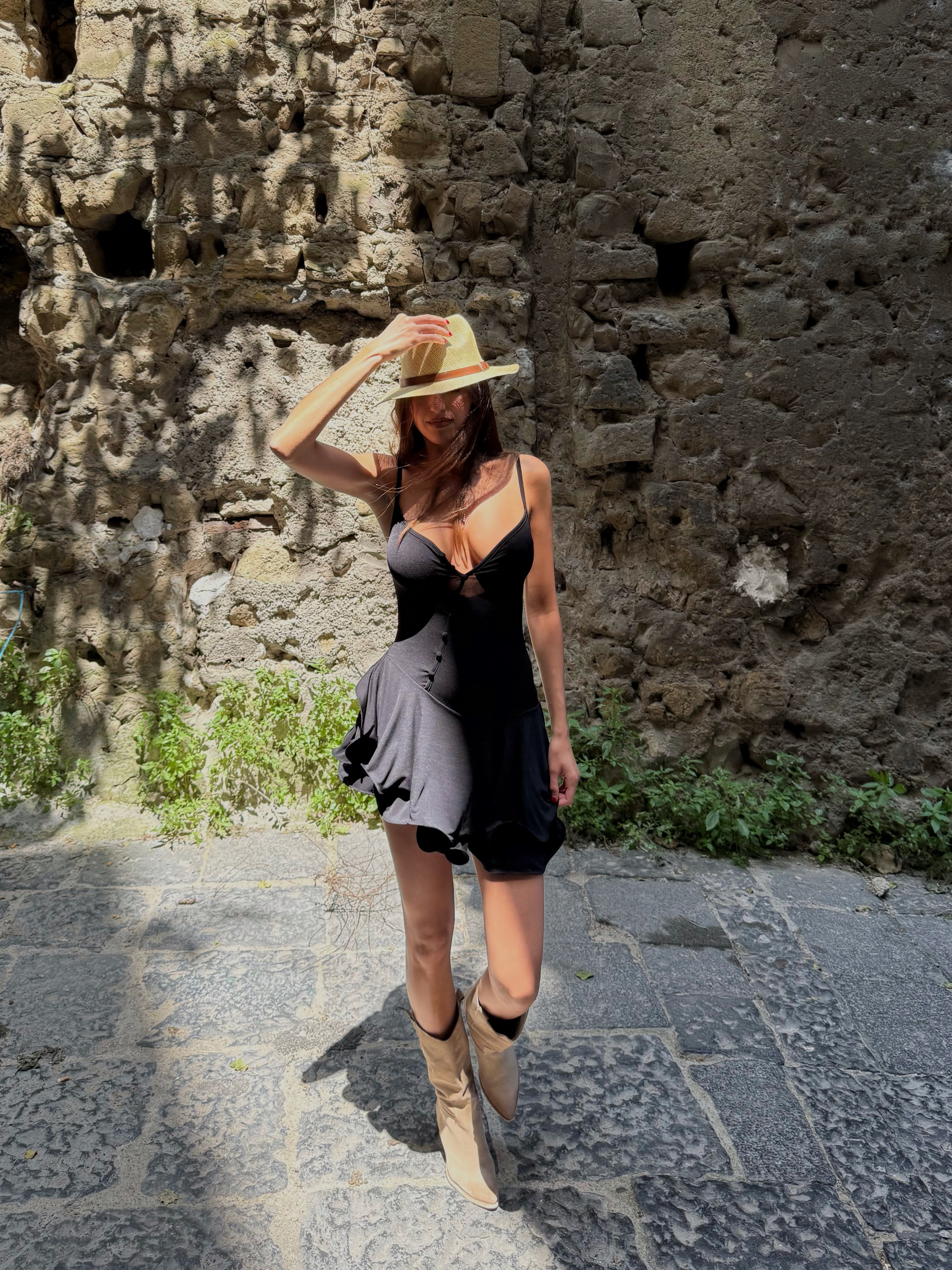 Dress Margot bretelle nero - LadyB Shop Online