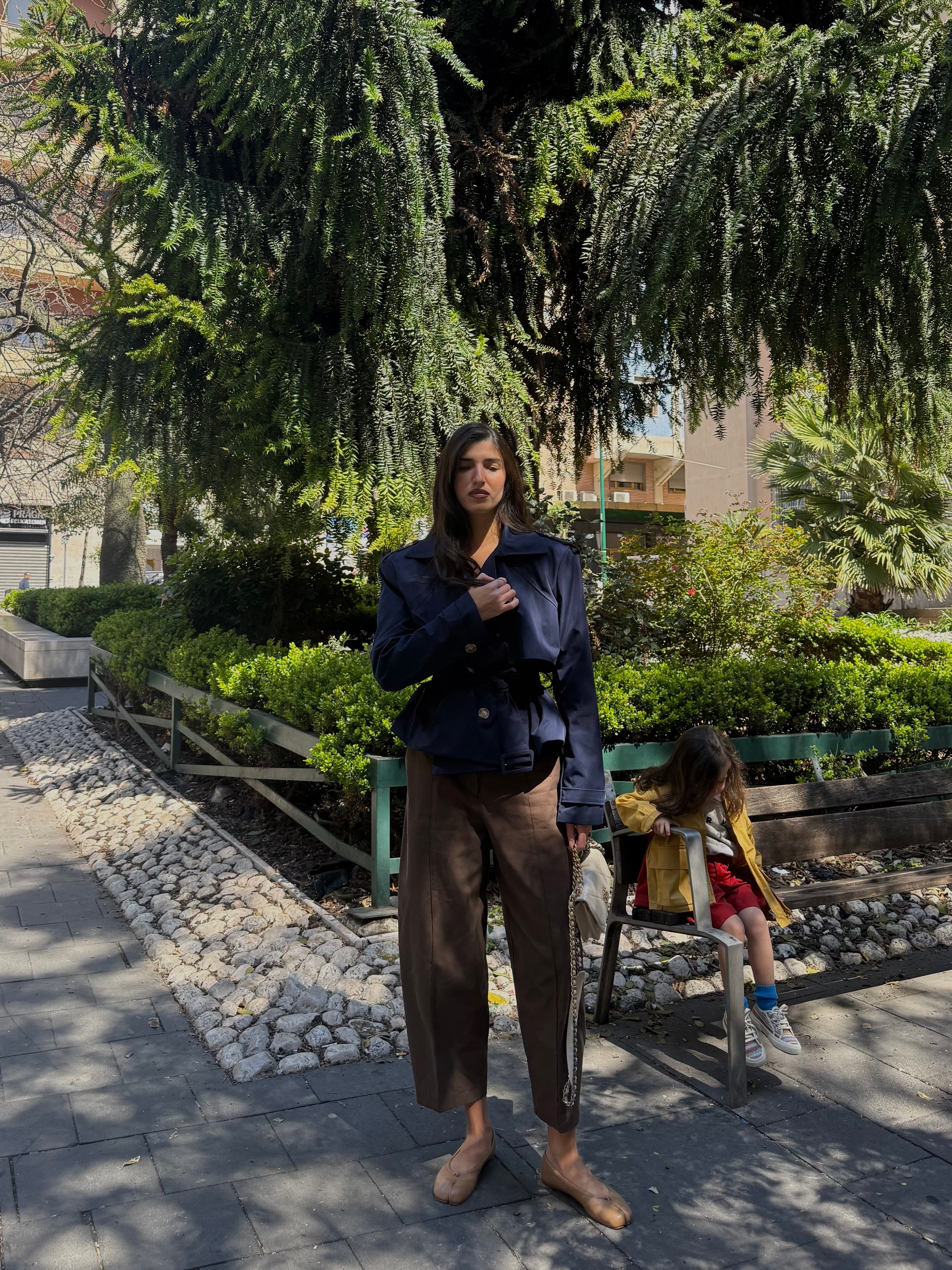 Trench maxi spallina by LadyB blu