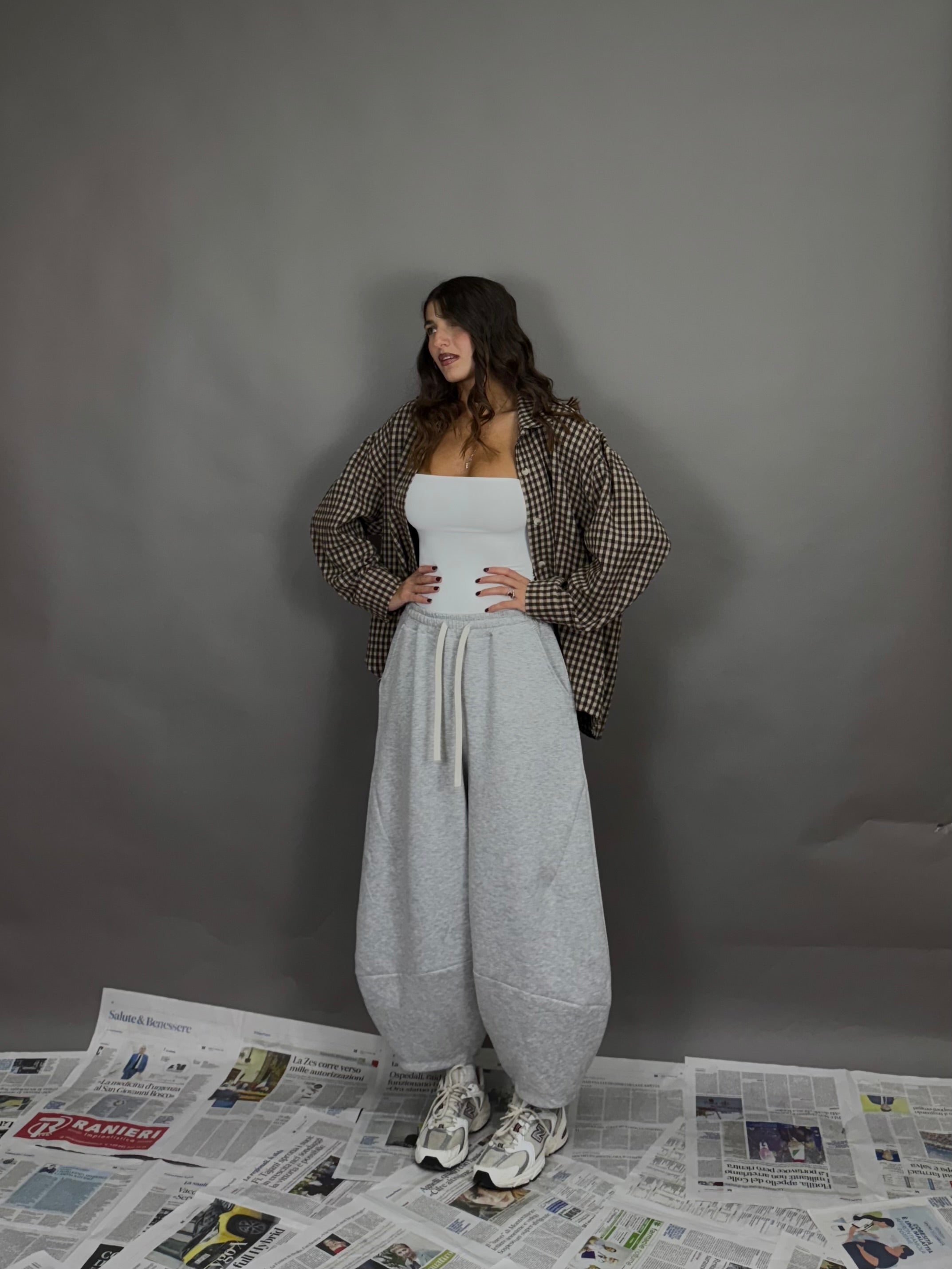 Pantalone tuta ballon grigio