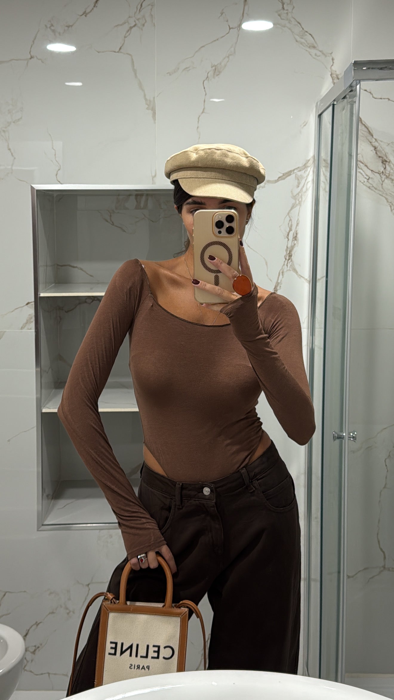 Body misto cachemire cammello