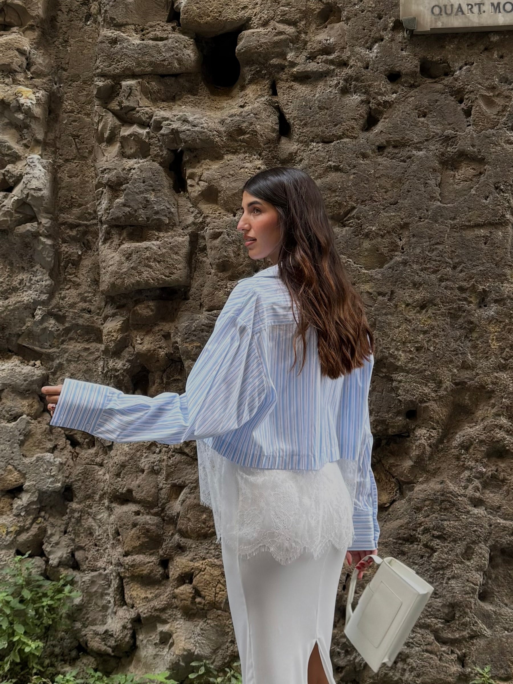 Camicia lumina cotone e pizzo