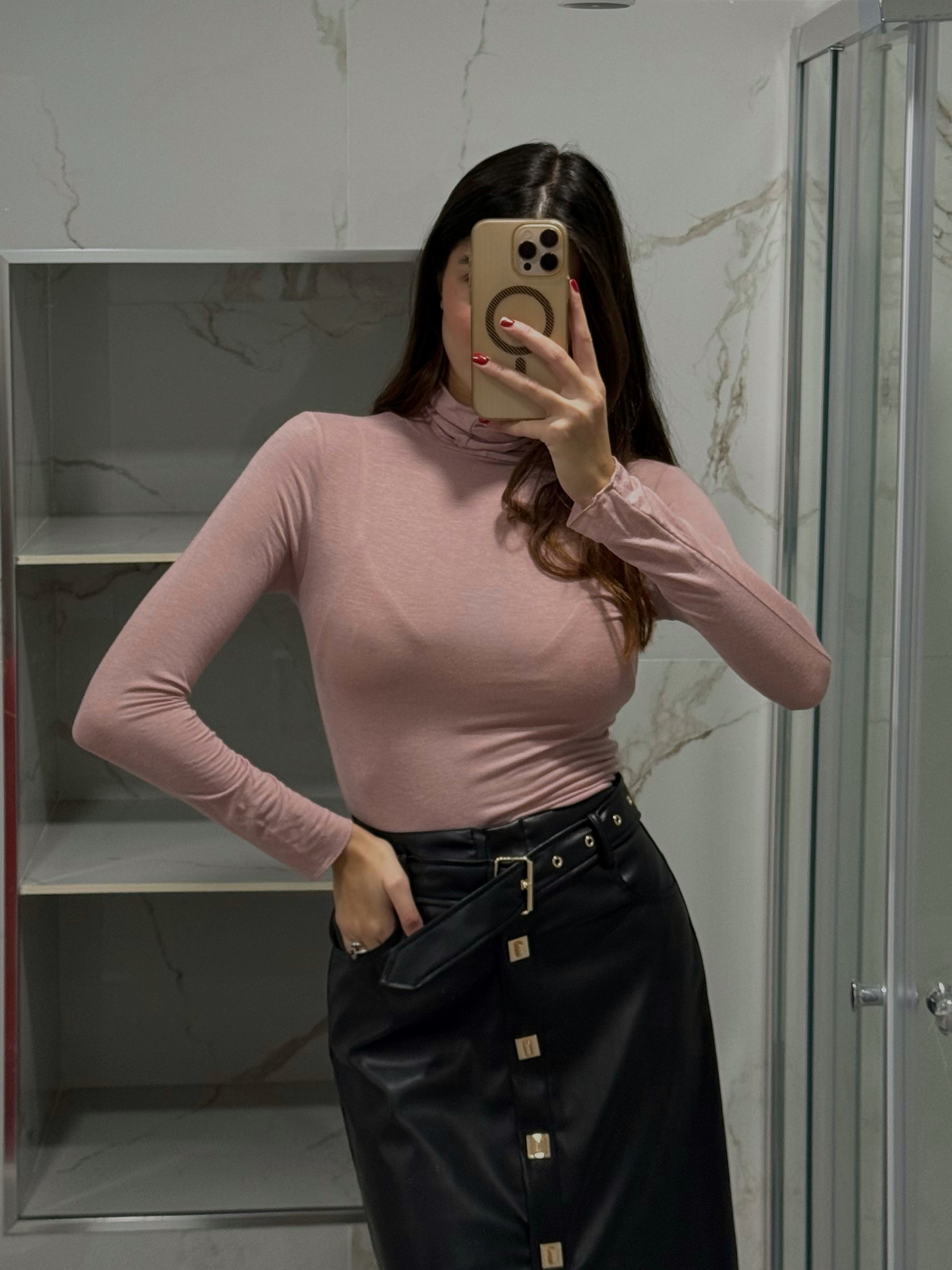 Maglia misto cachemire rosa