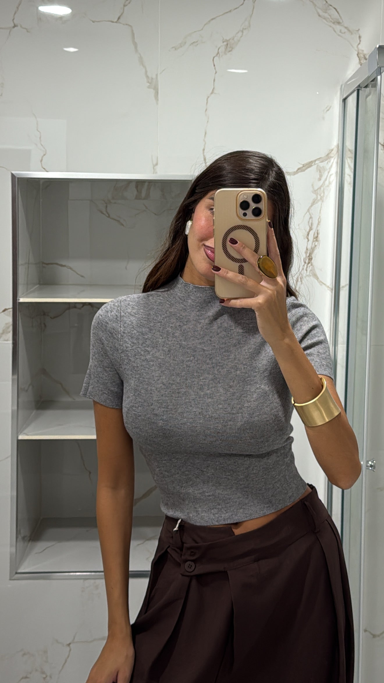 Maglia mezza manica grigia
