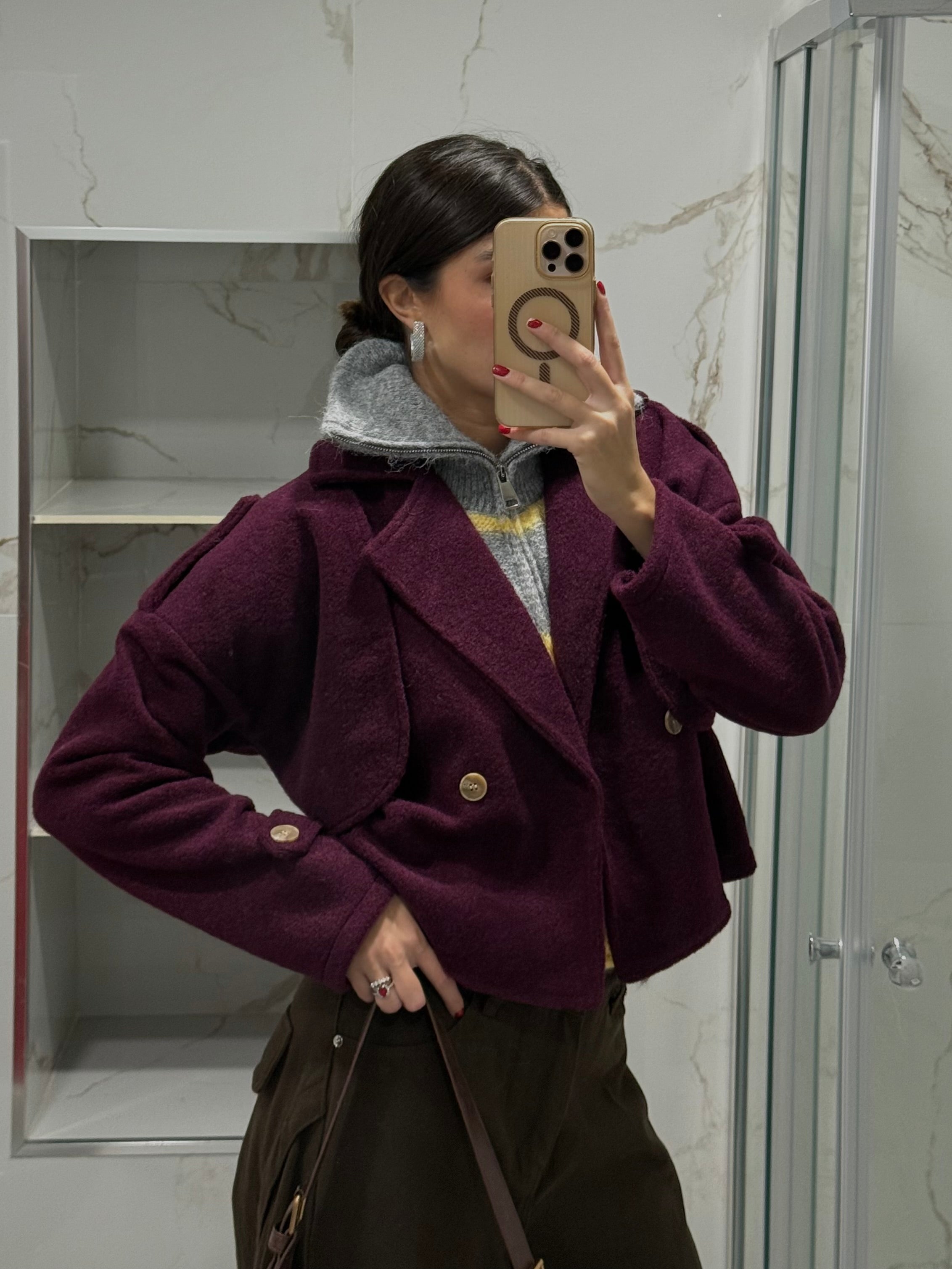 Trench cappotto prugna