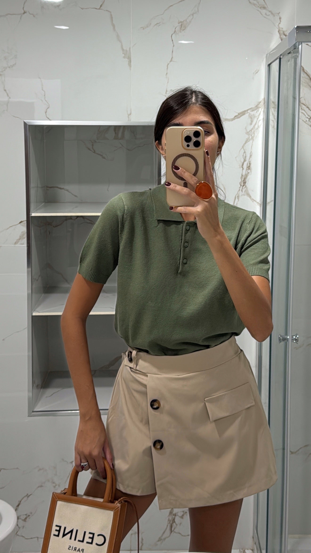 Polo mezza manica verde