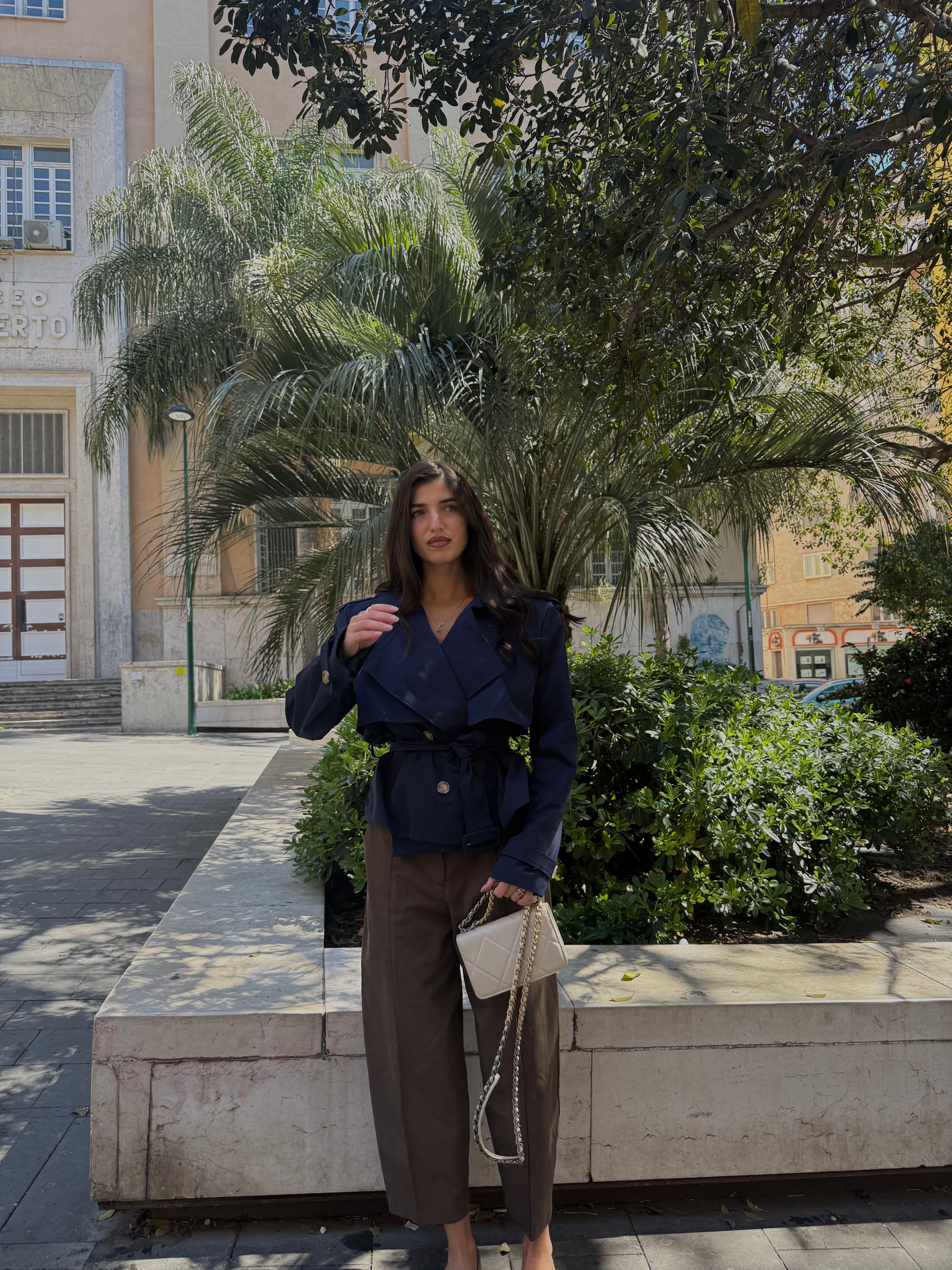 Trench maxi spallina by LadyB blu