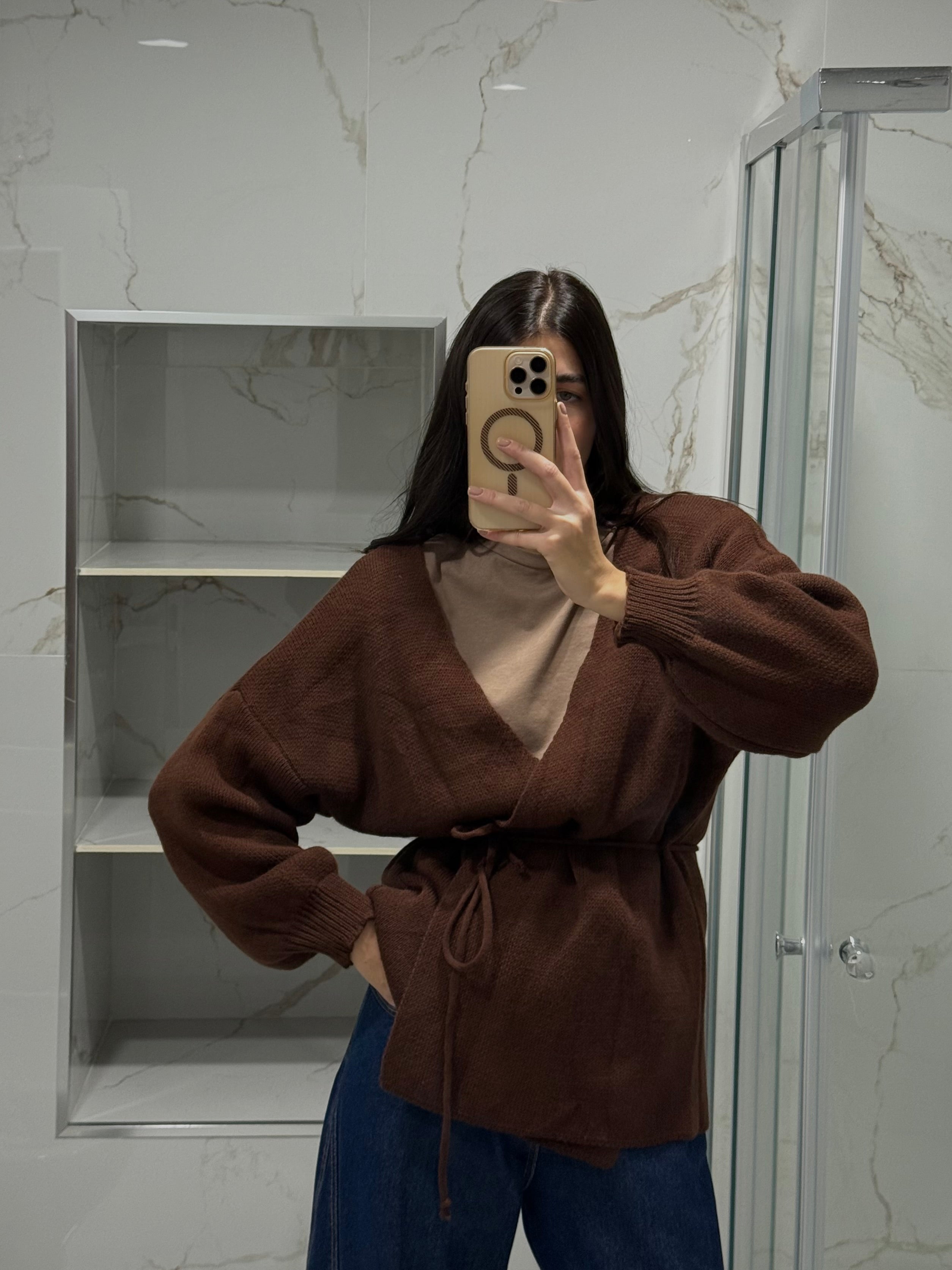 Cardigan Elisa marrone