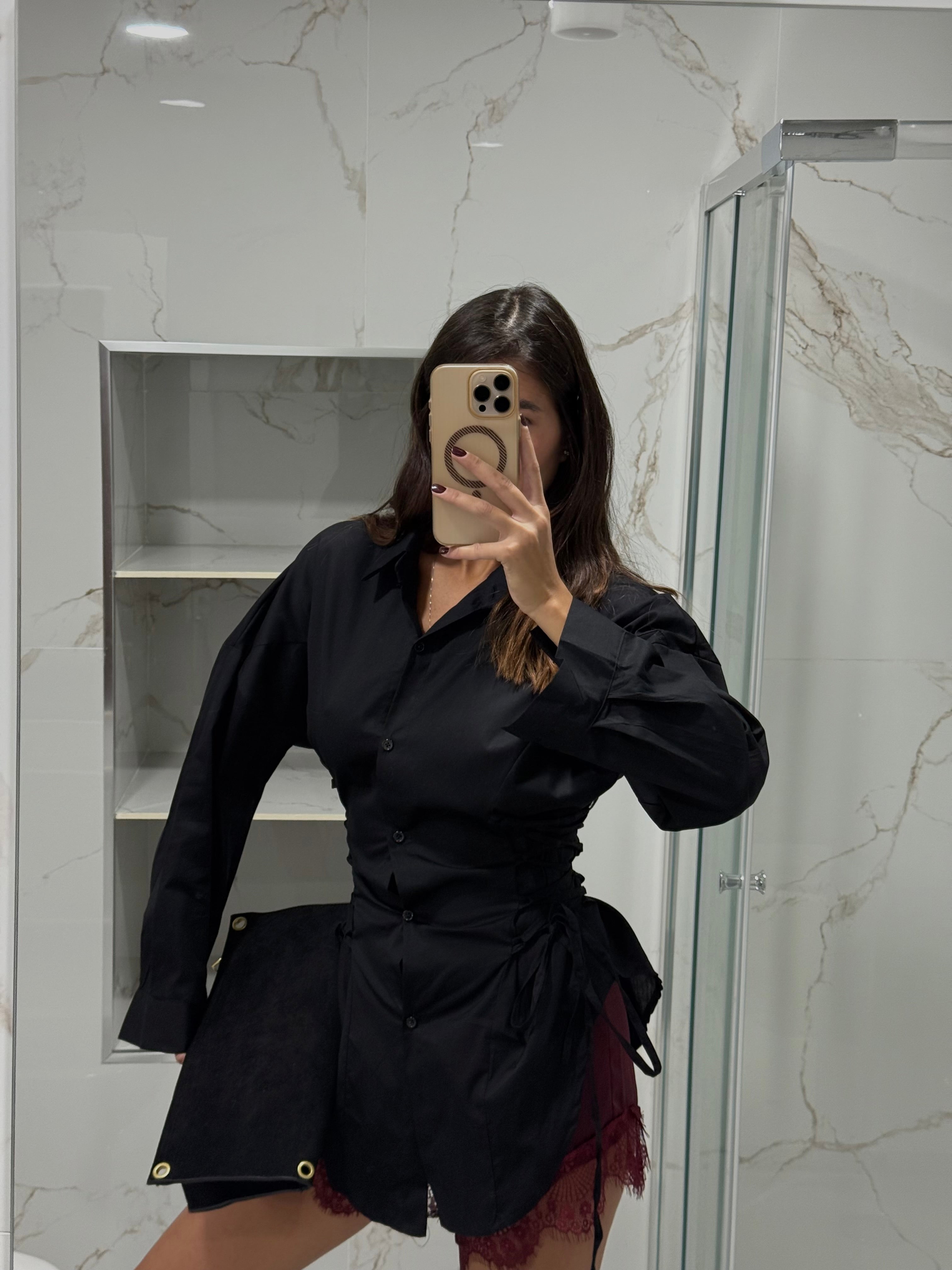 Camicia avvitata nera