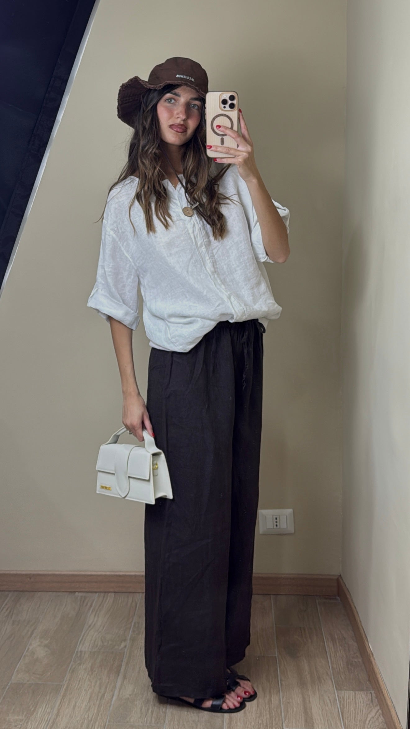 Pantalone lino marrone - LadyB Shop Online