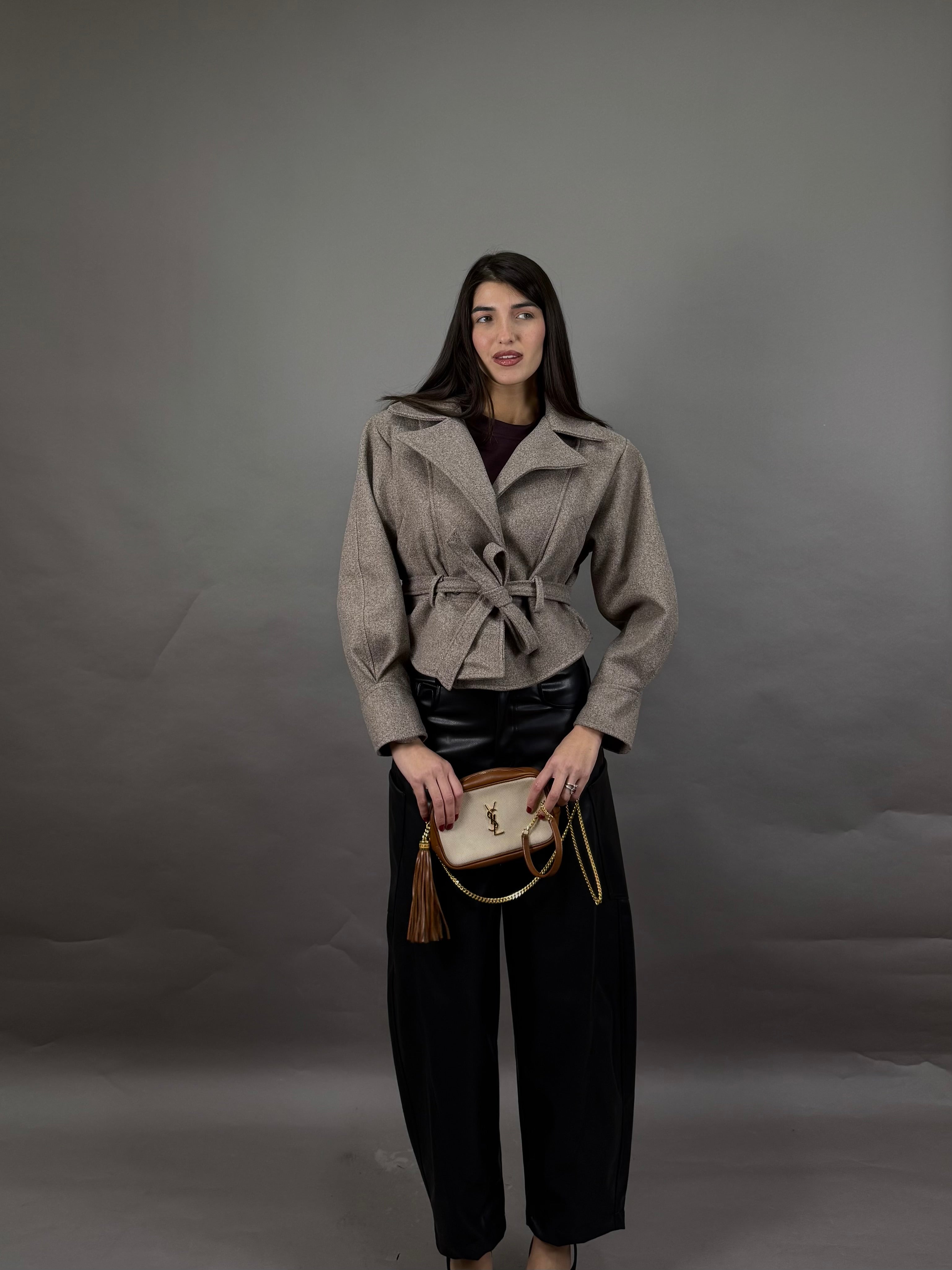 Trench peso cappotto fango