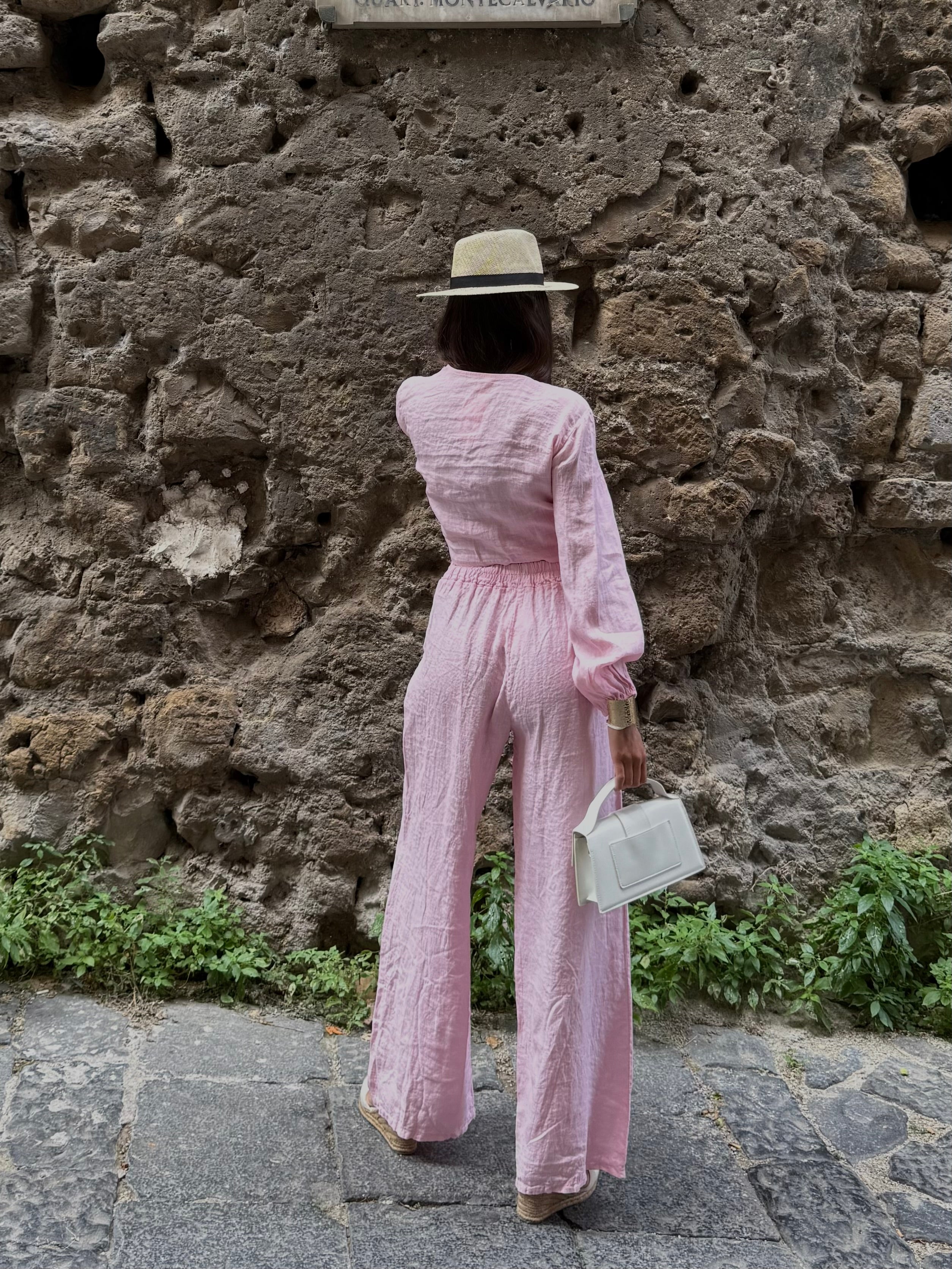 Pantalone lino rosa - LadyB Shop Online