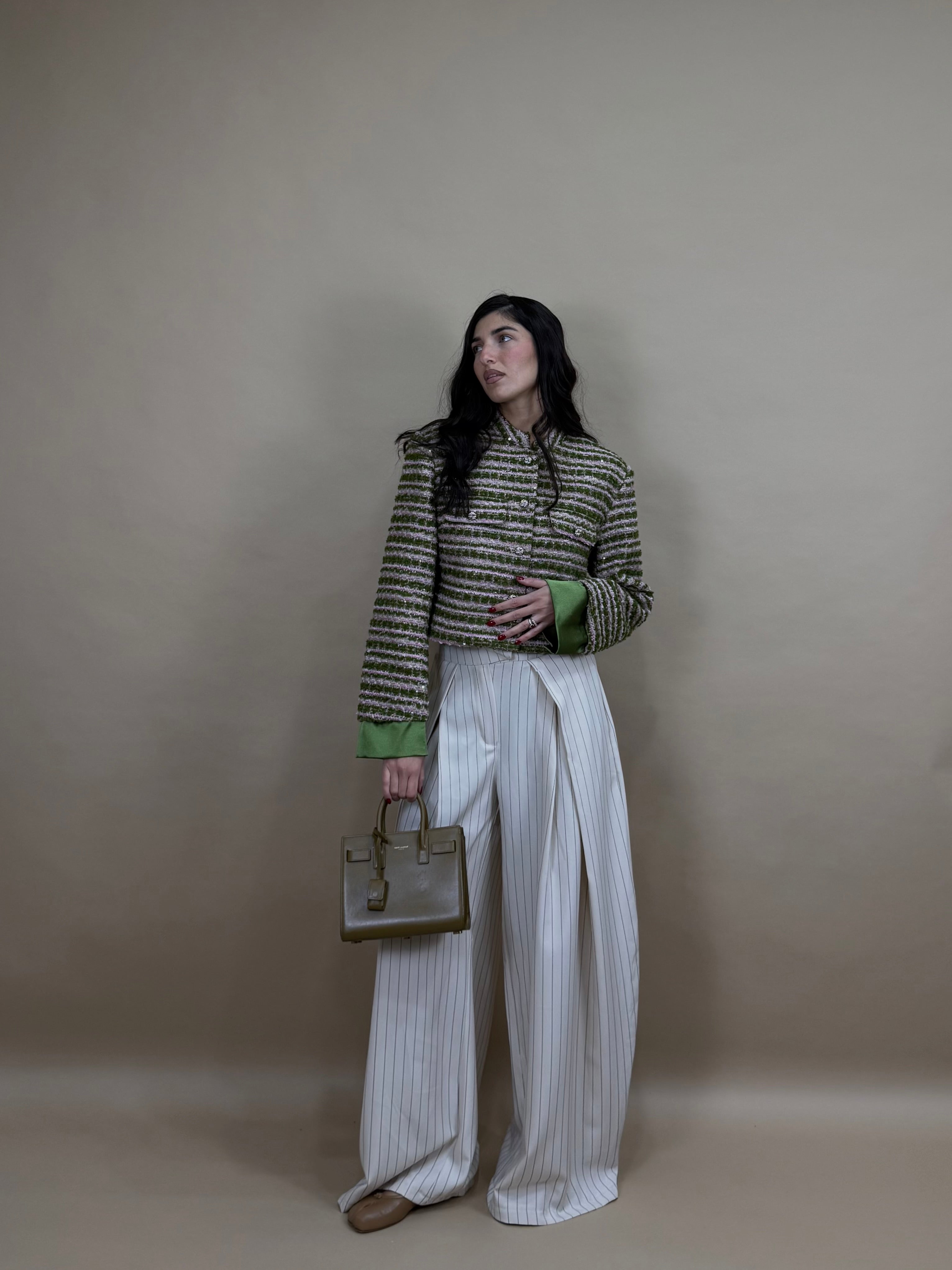 Blazer tweed lumina verde