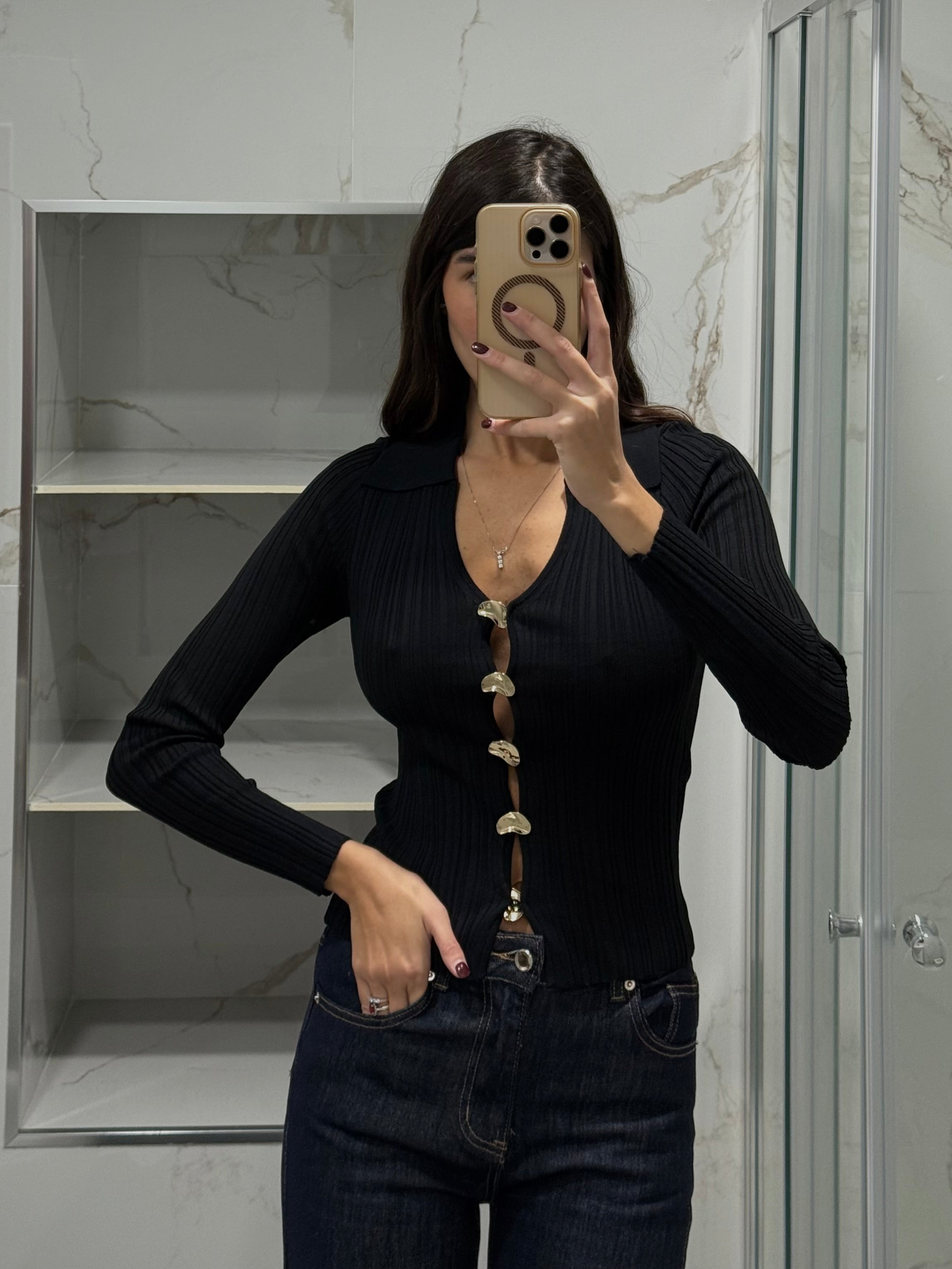 Maglia gioiello nera