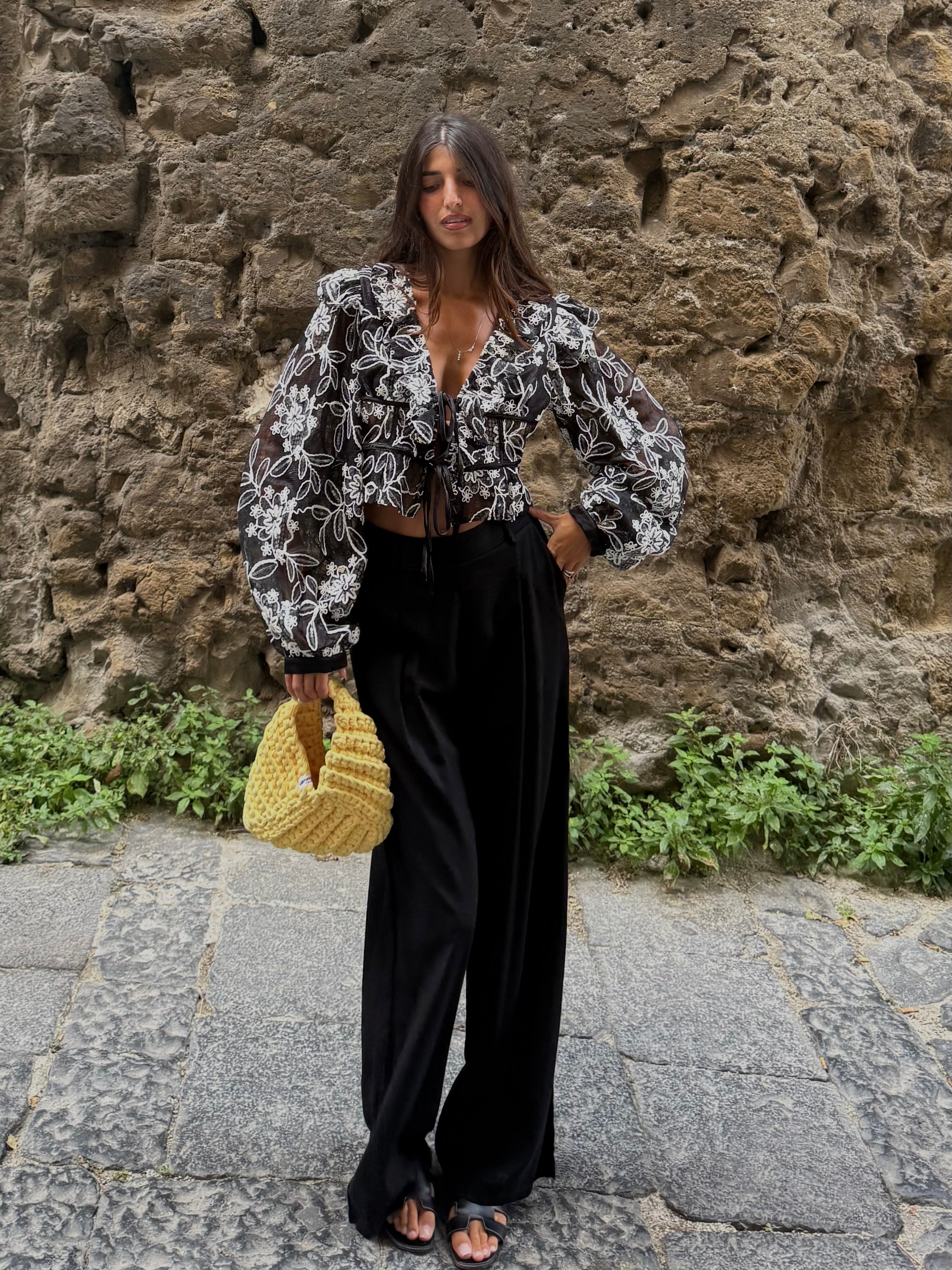 Pantalone misto lino nero - LadyB Shop Online