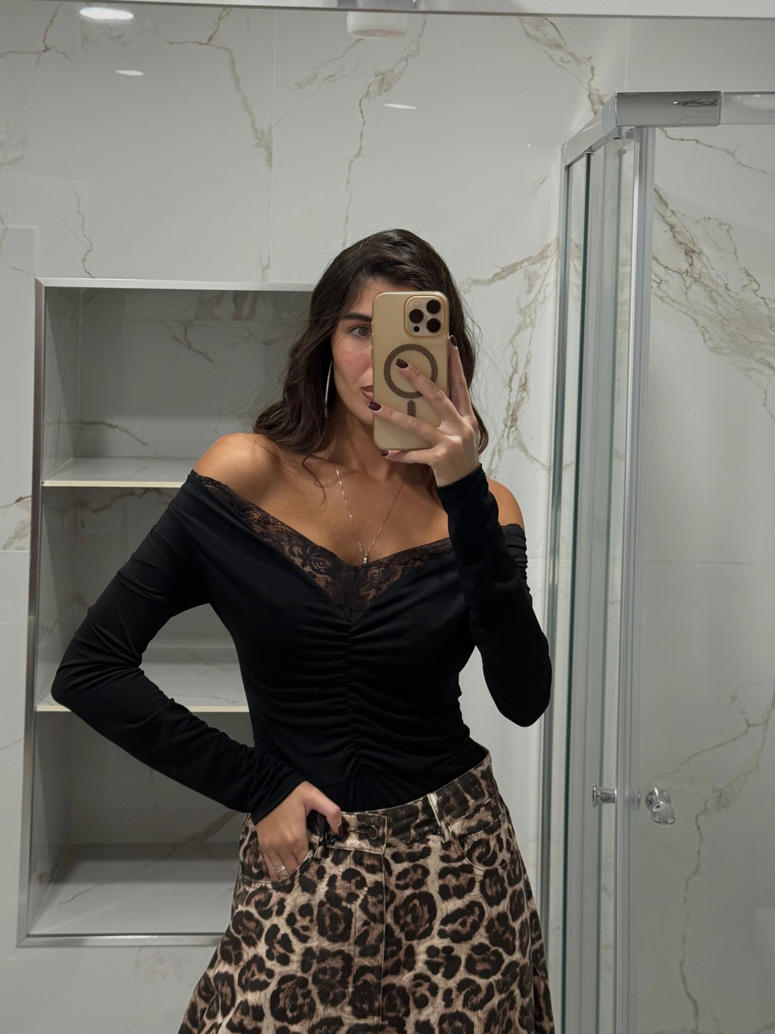 Body drappeggio nero
