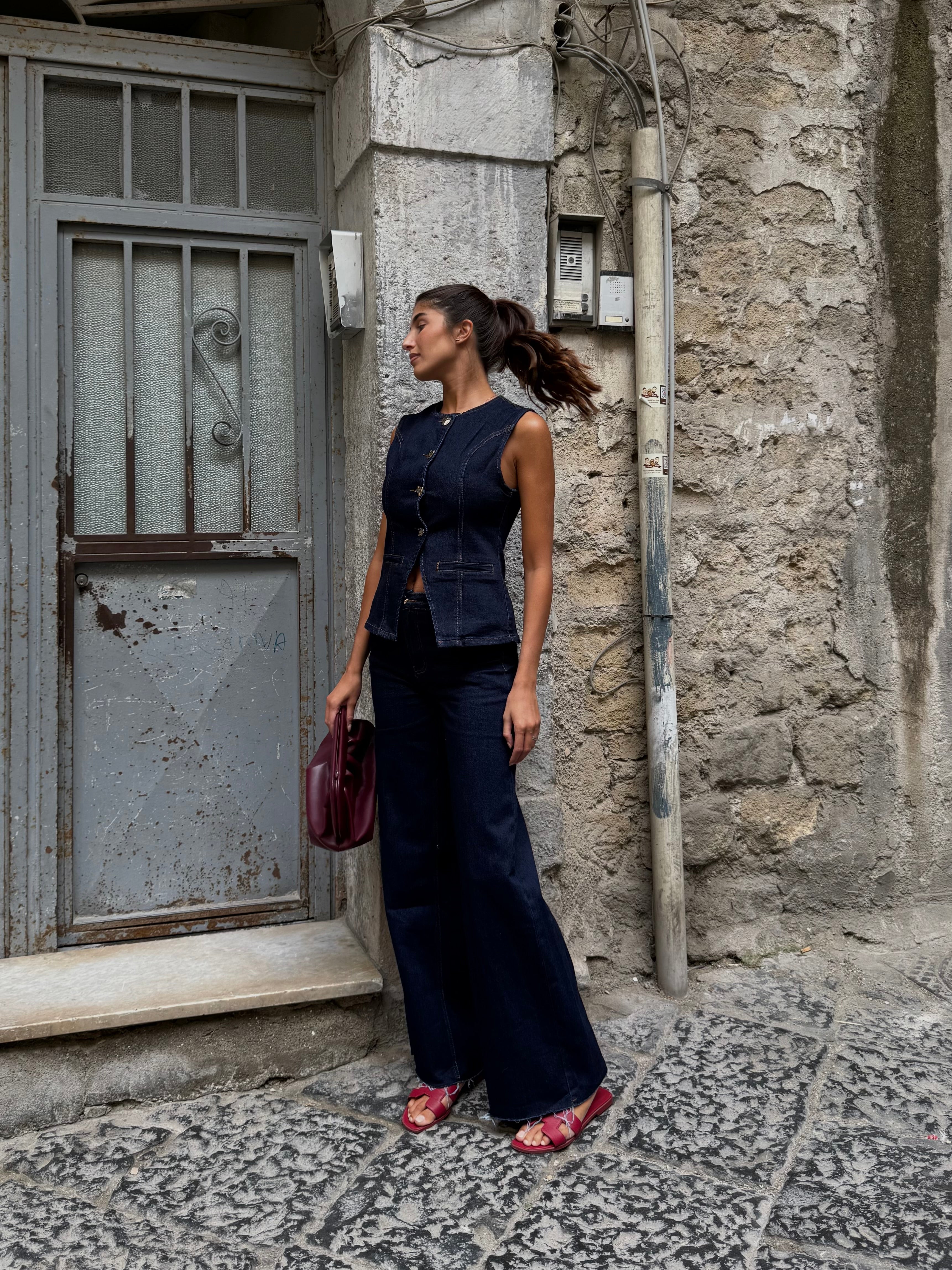 Coordinato in denim scuro