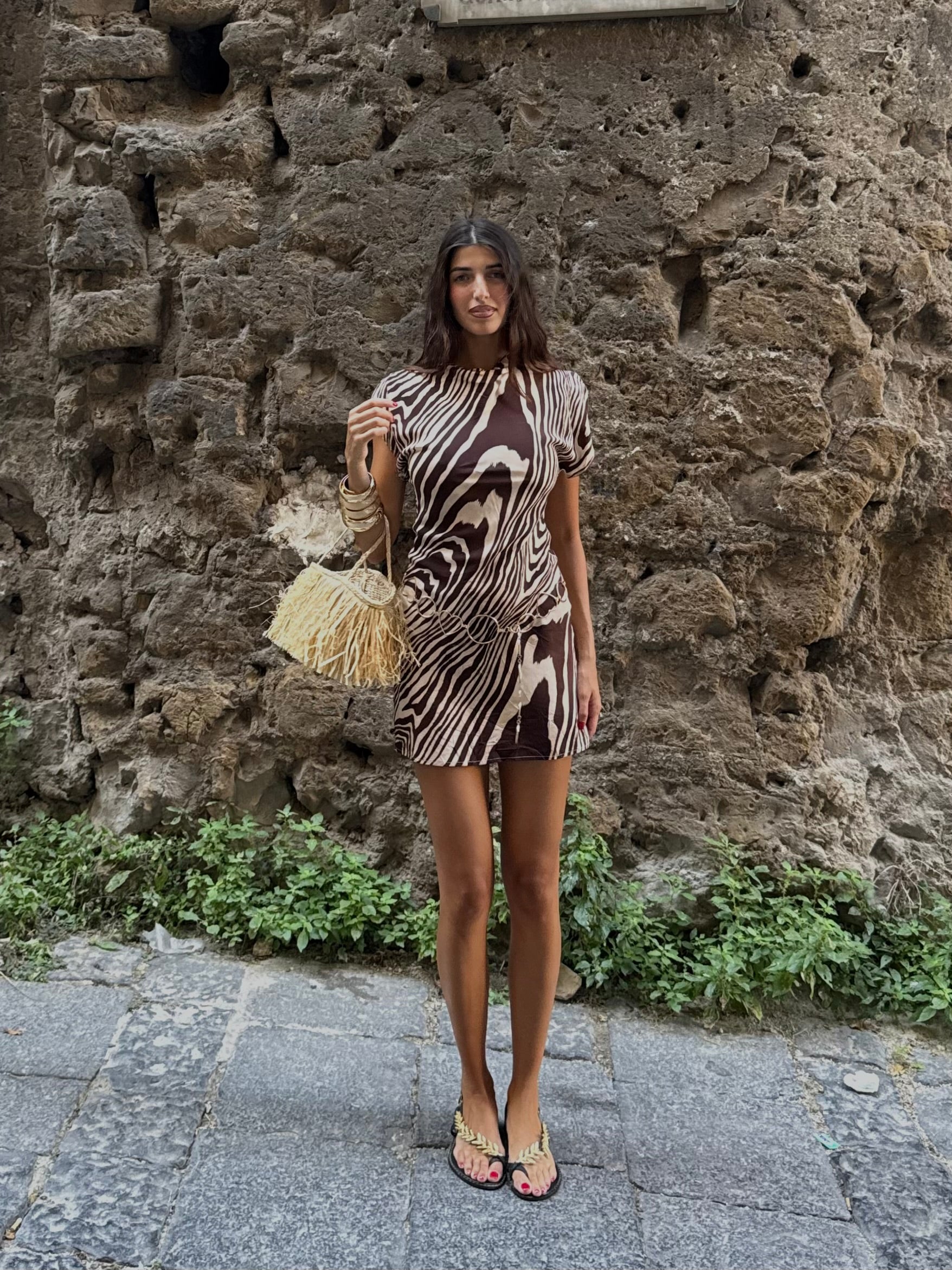 Abito zebra lumina marrone