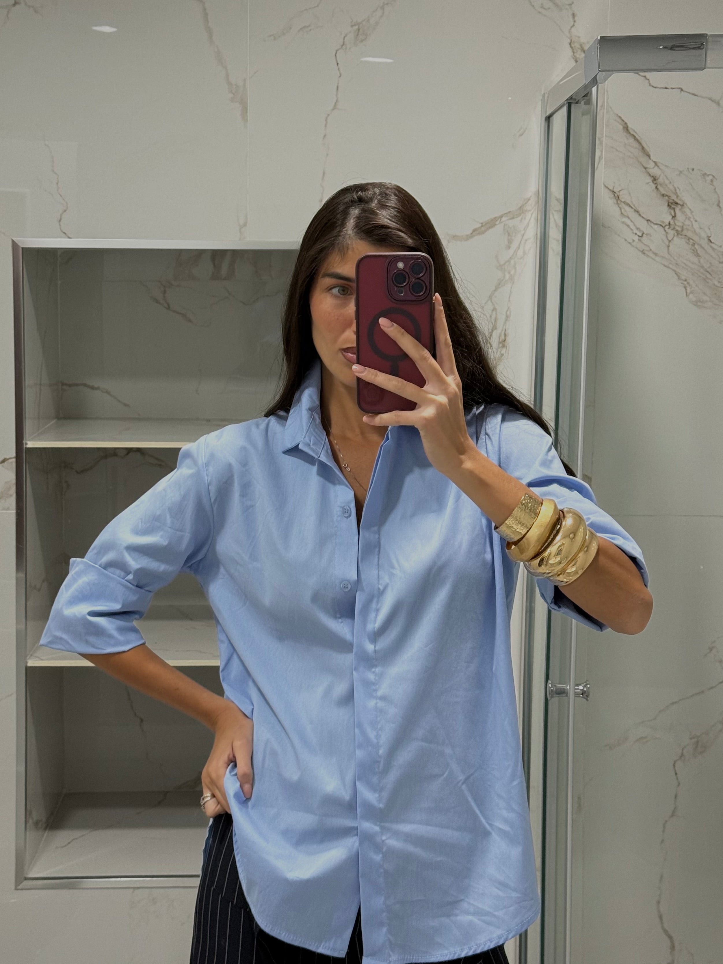 Camicia basic azzurra