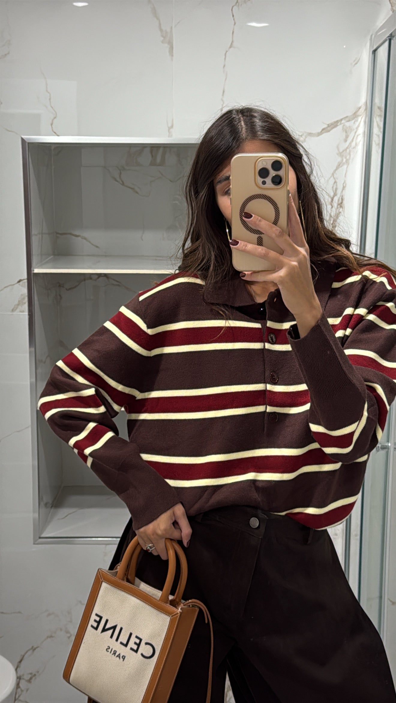 Polo college marrone