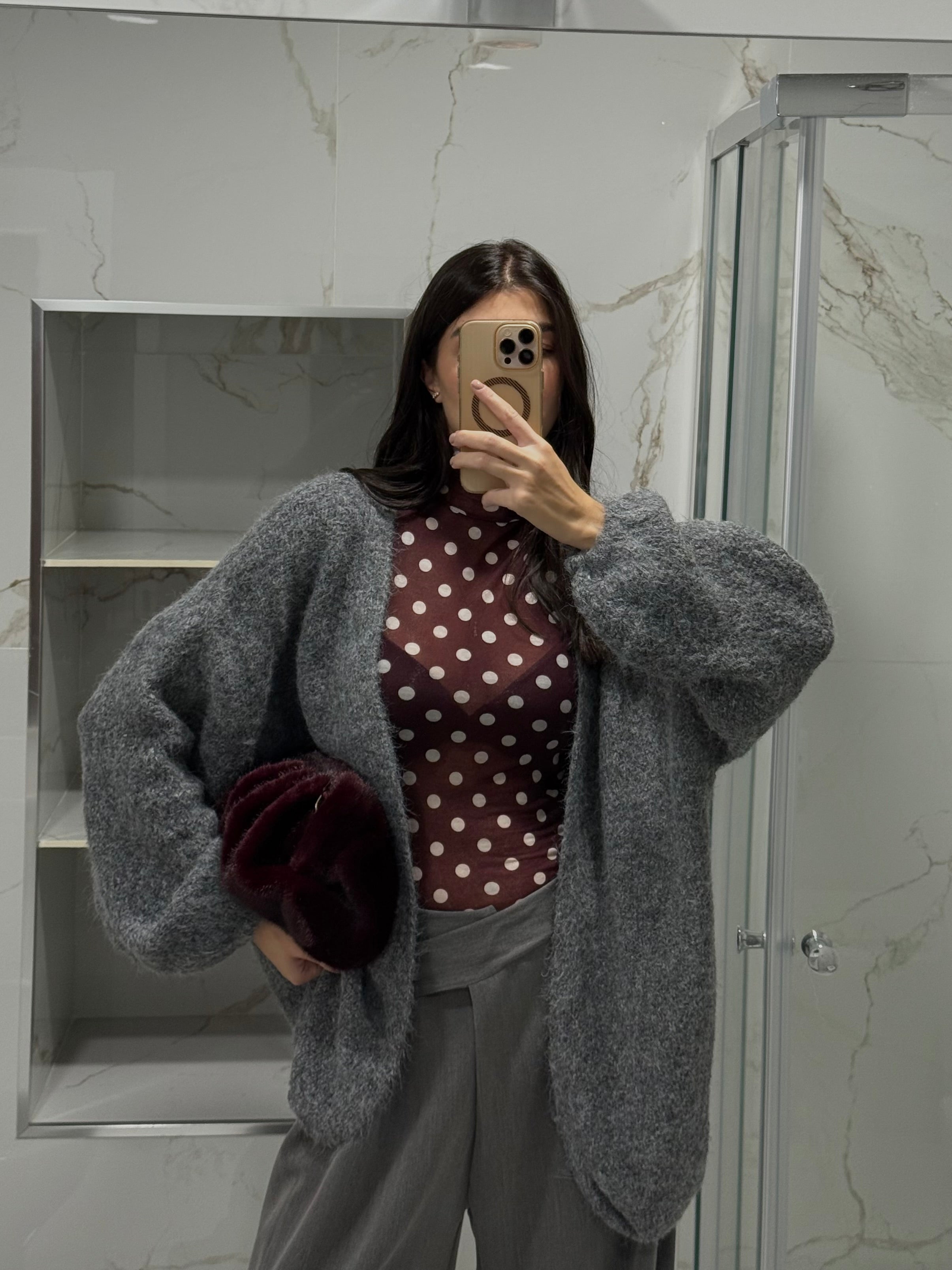 Cardigan Lana grigio