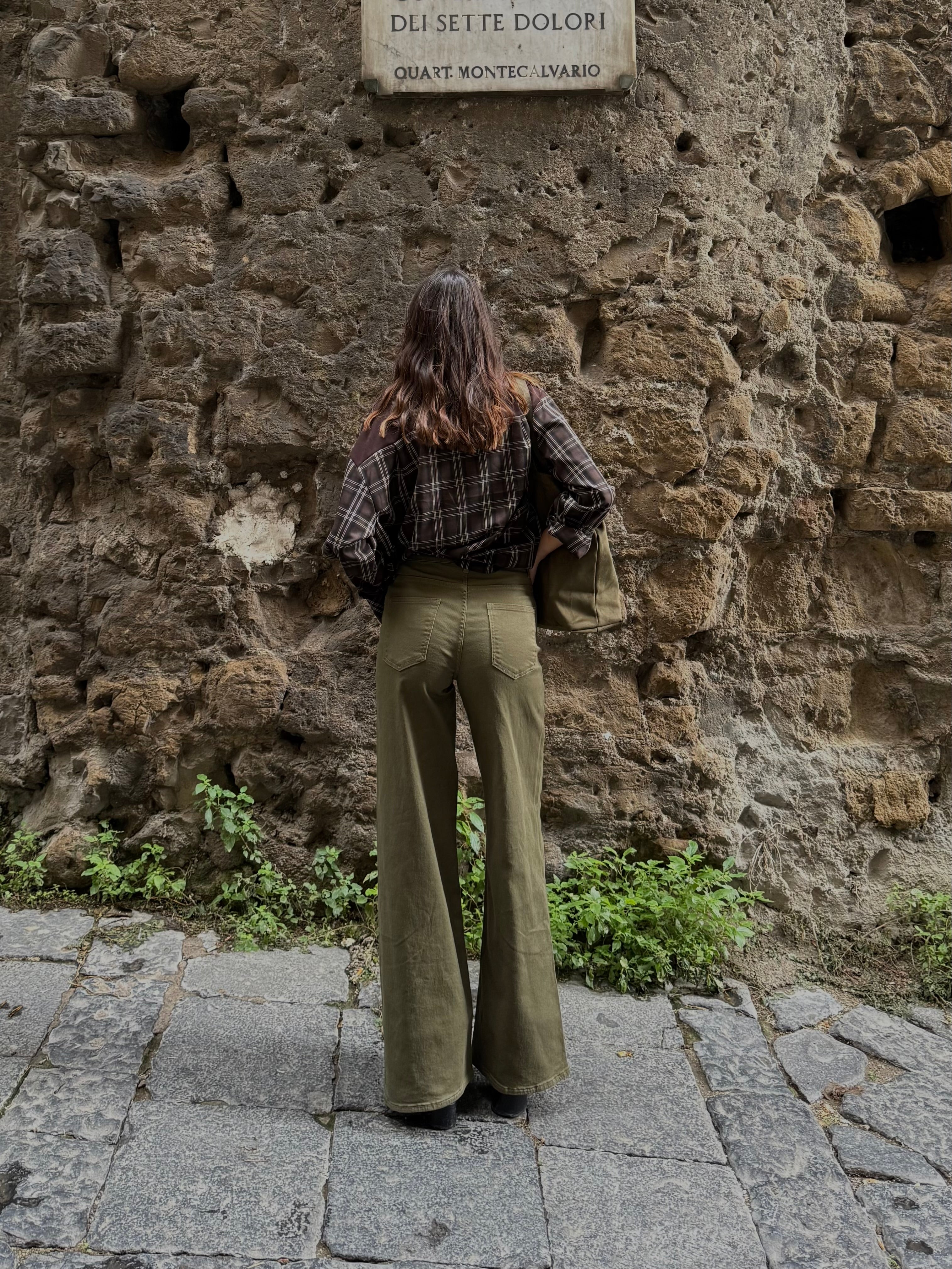 Jeans wide lag verde