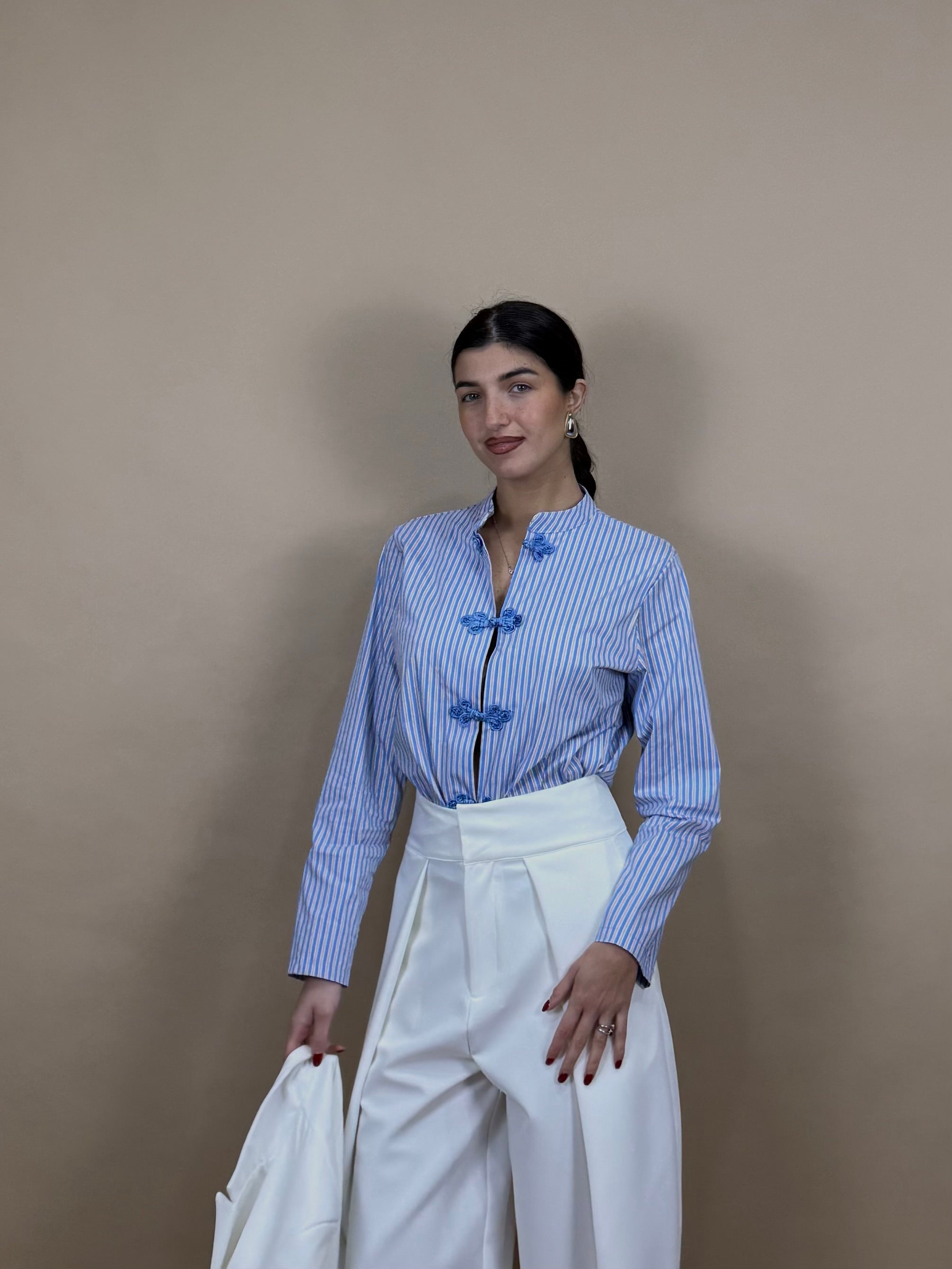 Camicia Yang azzurra