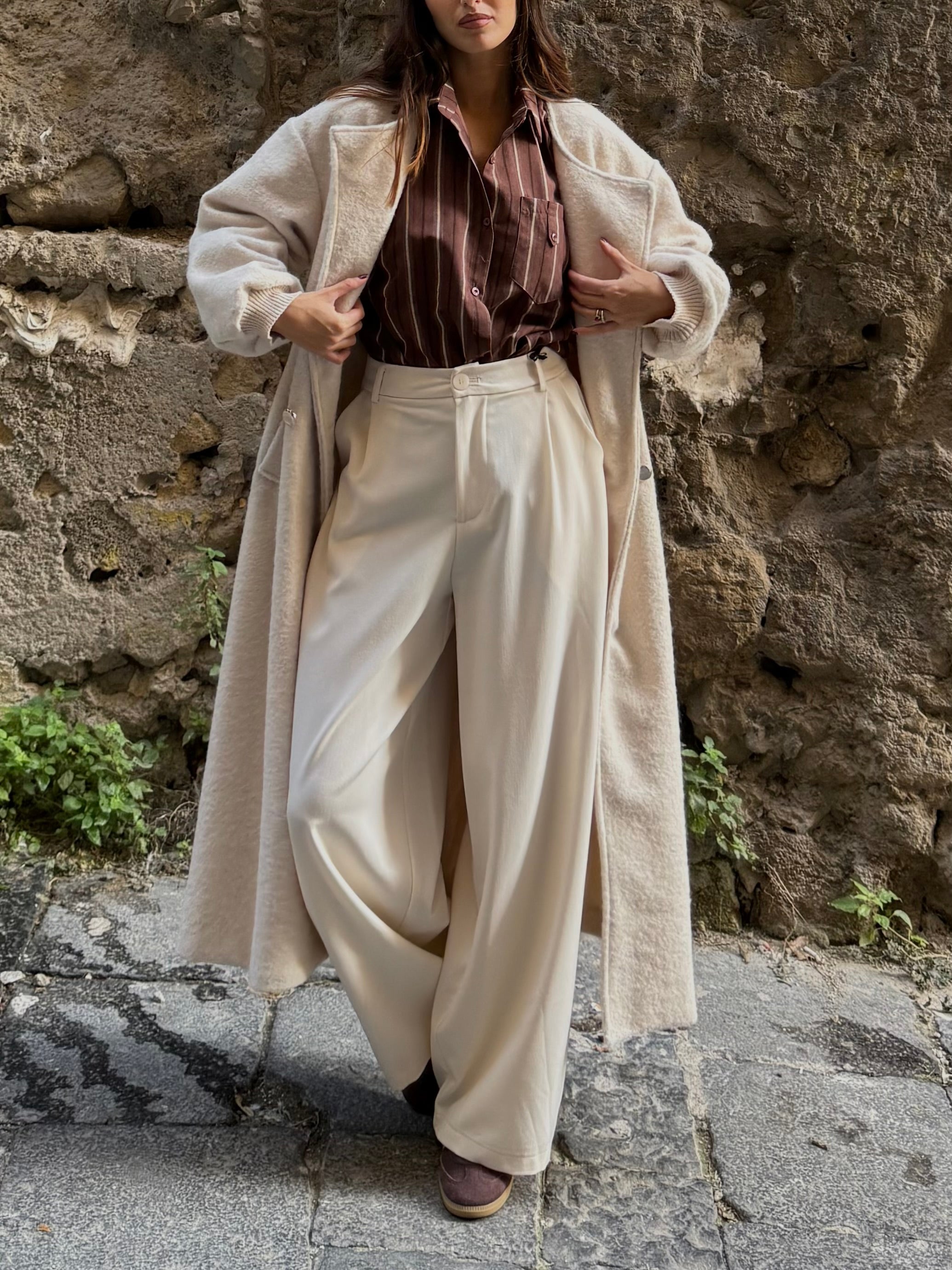 Pantalone morbido lumina panna