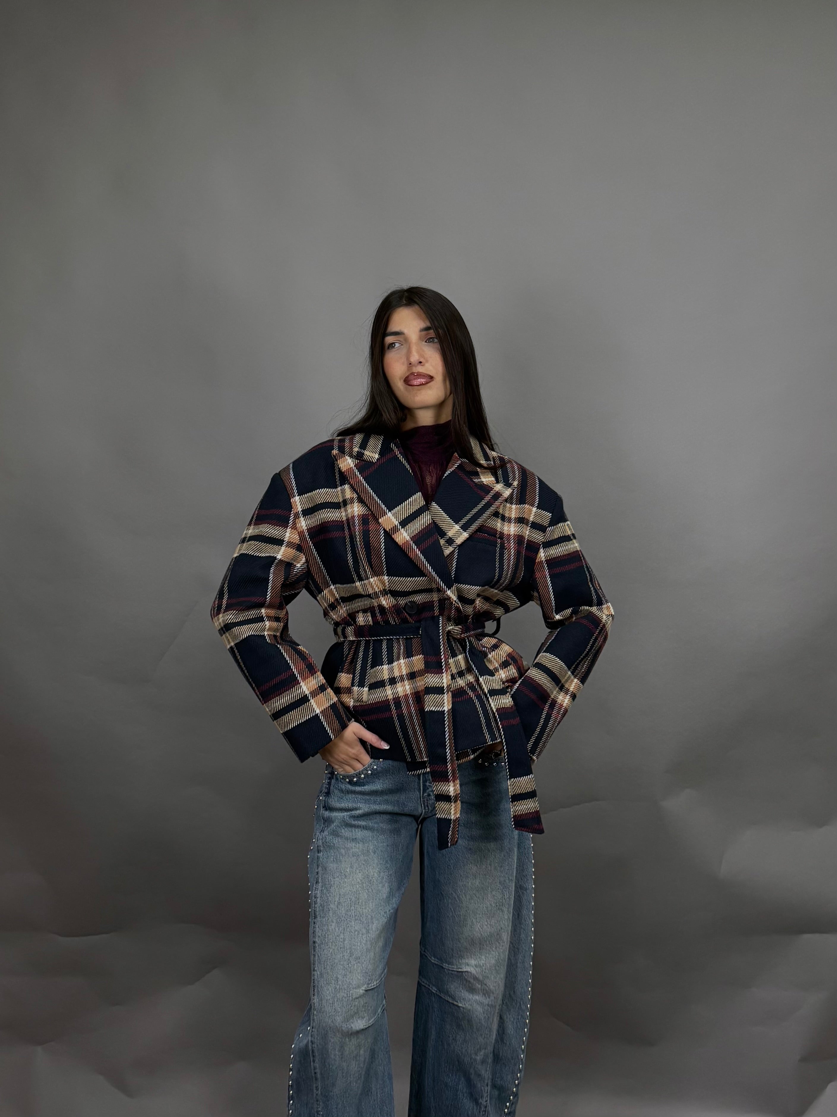 Mini trench lumina blu