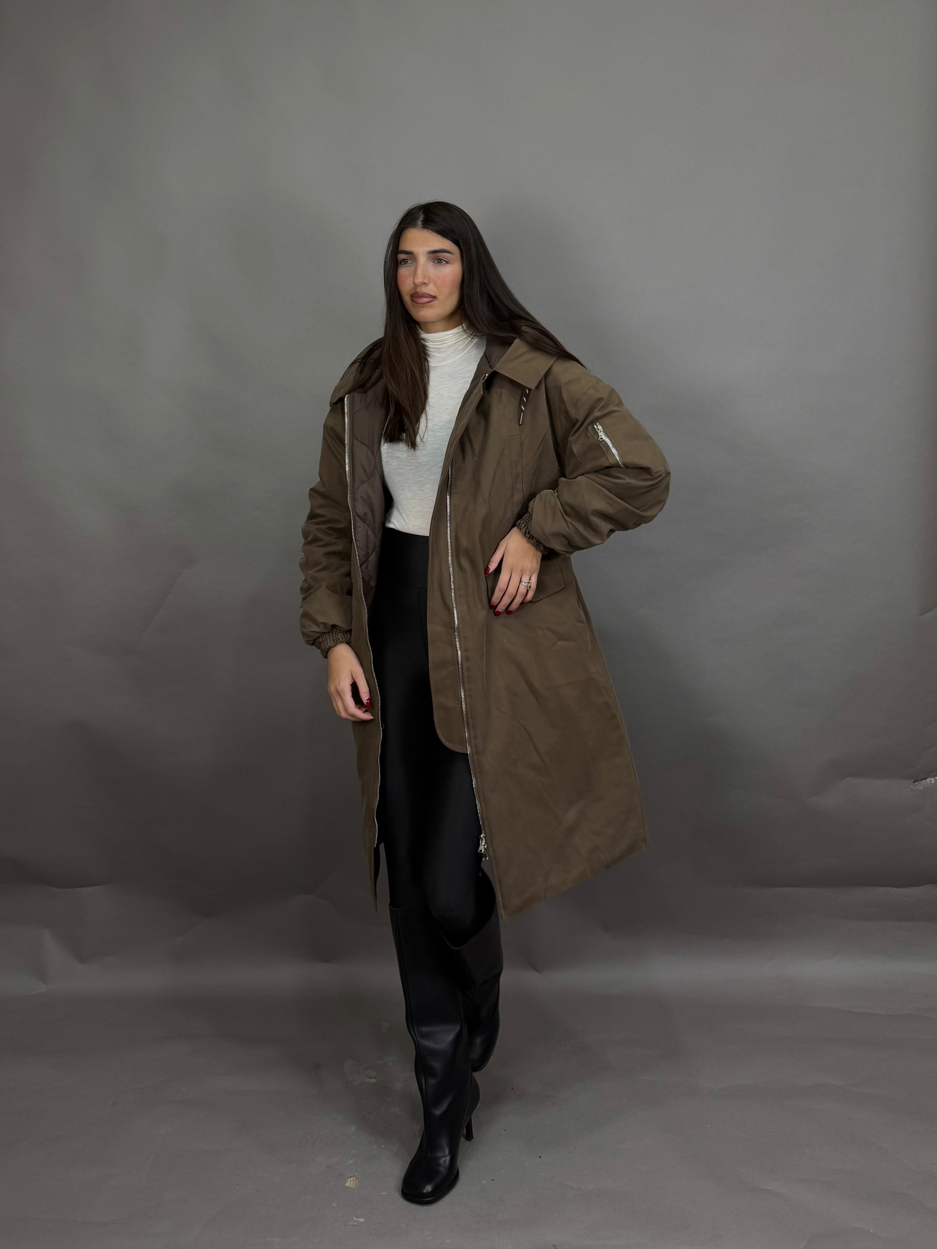 Parca cappuccio lumina marrone