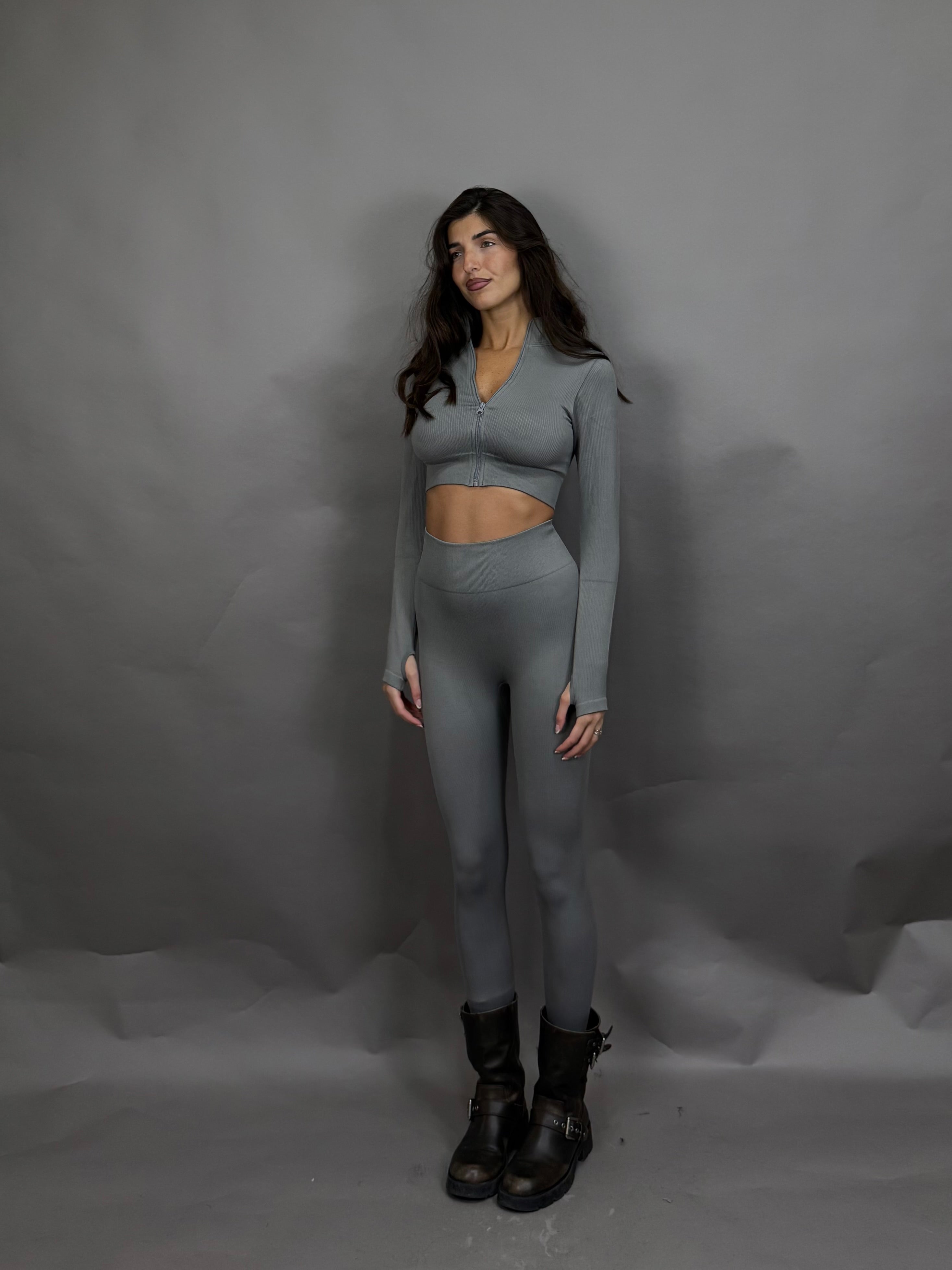 Coordinato pilates grigio