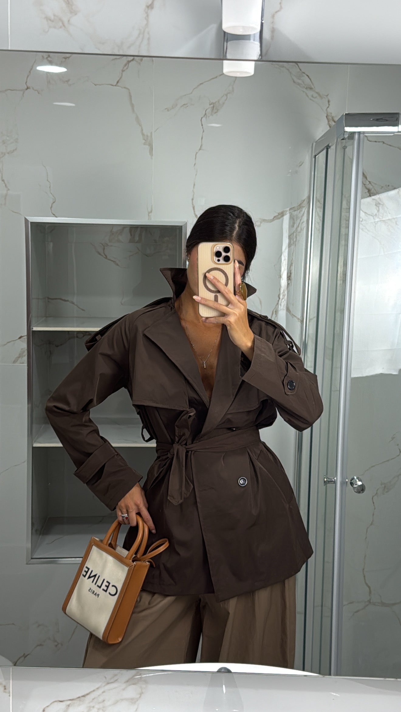 Trench barber marrone