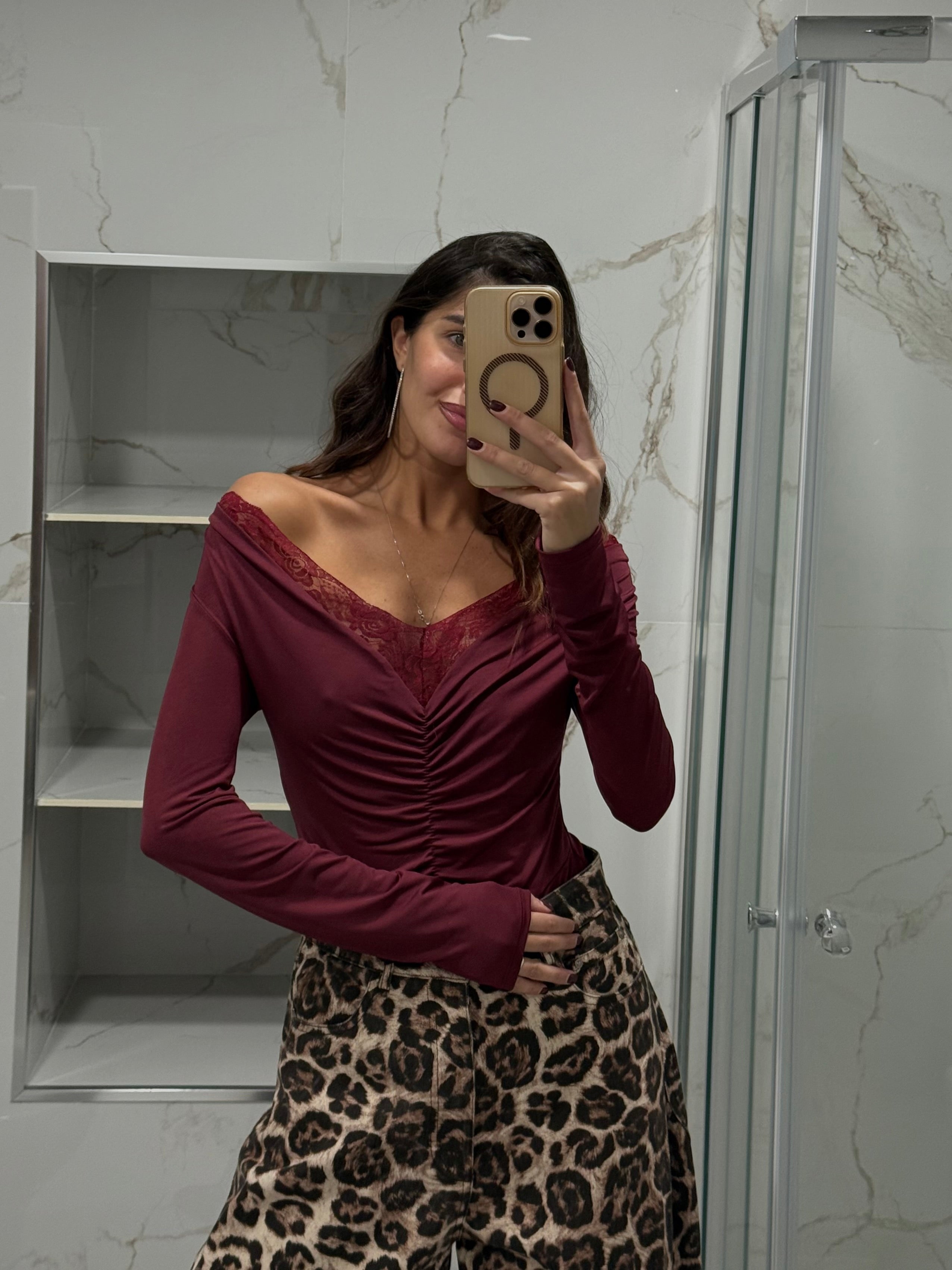 Body drappeggio bordeaux