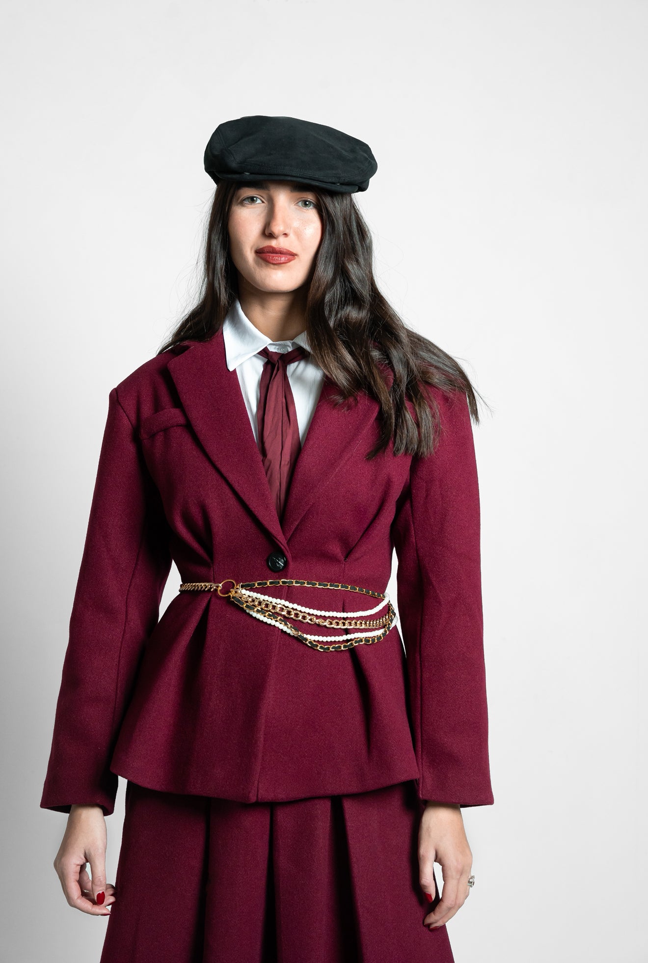 Blazer in panno bordeaux