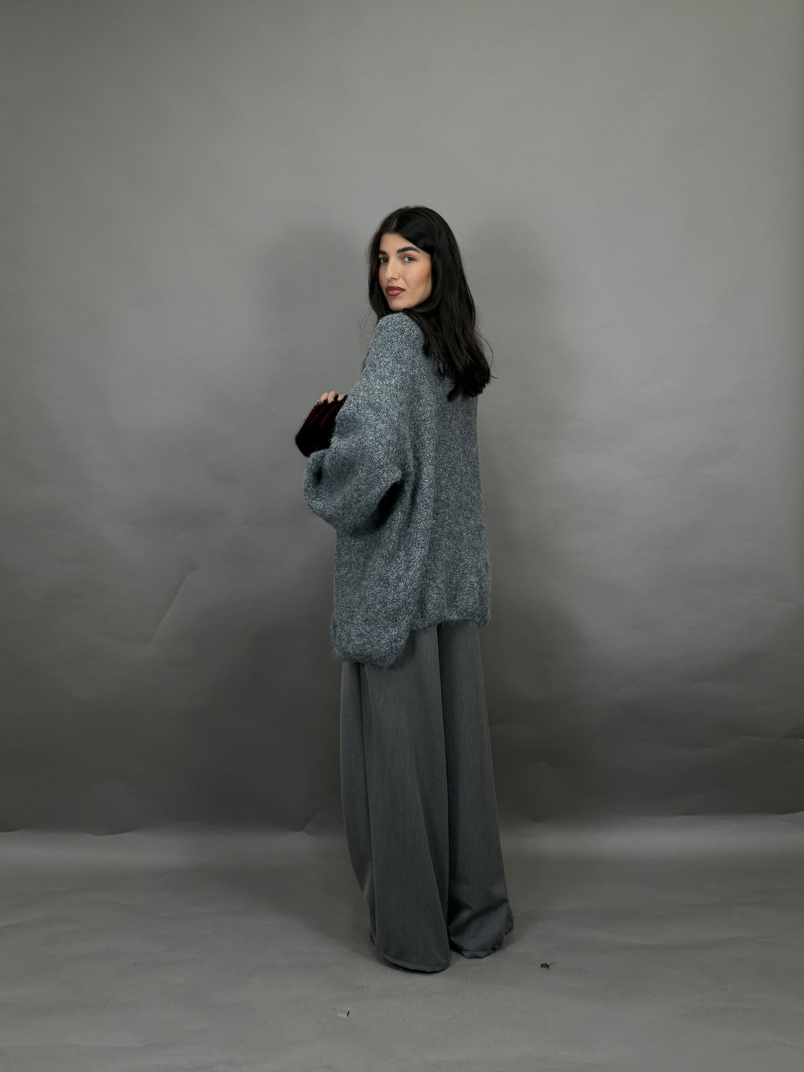 Cardigan Lana grigio