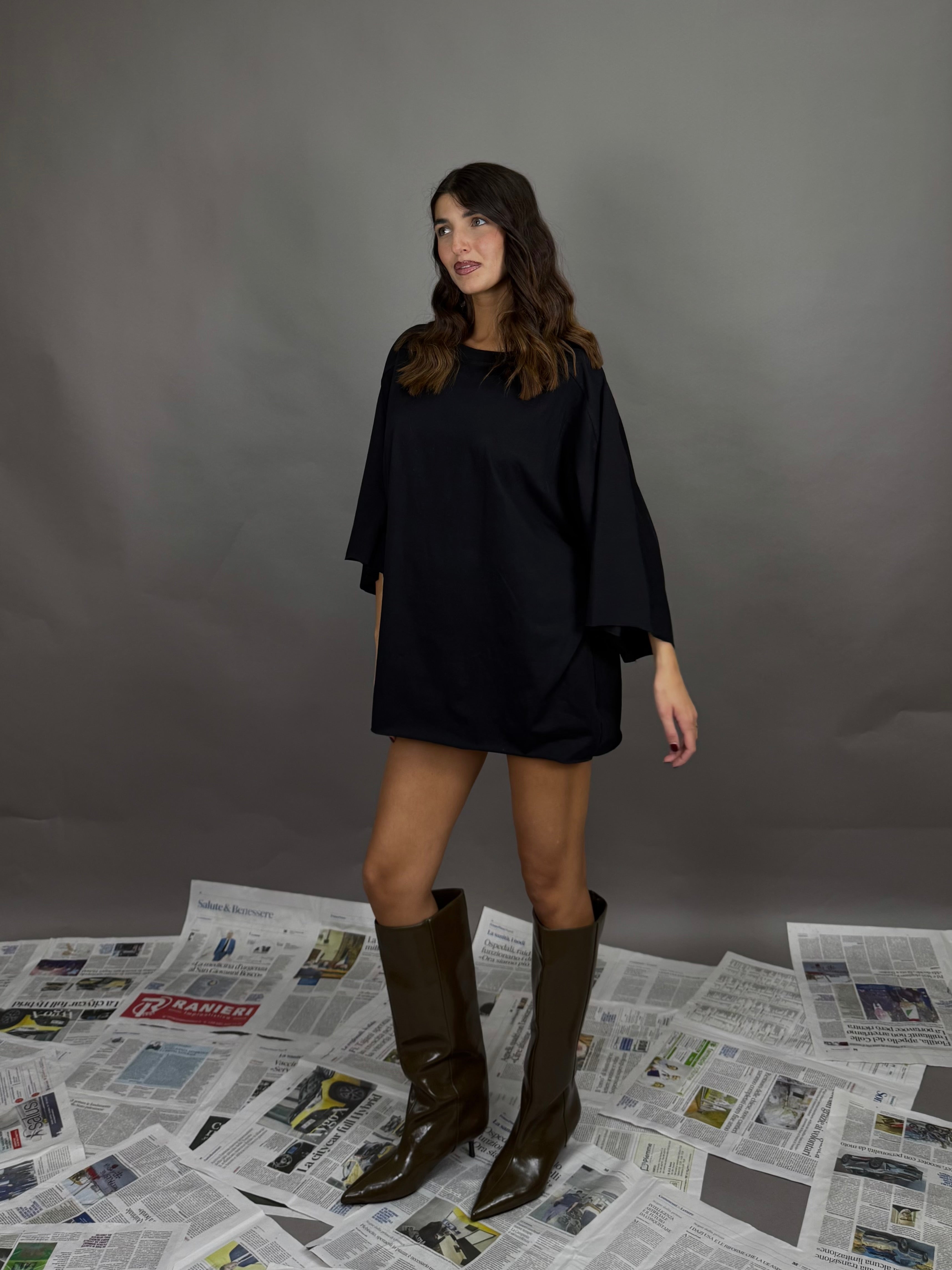 T-shirt over size nera