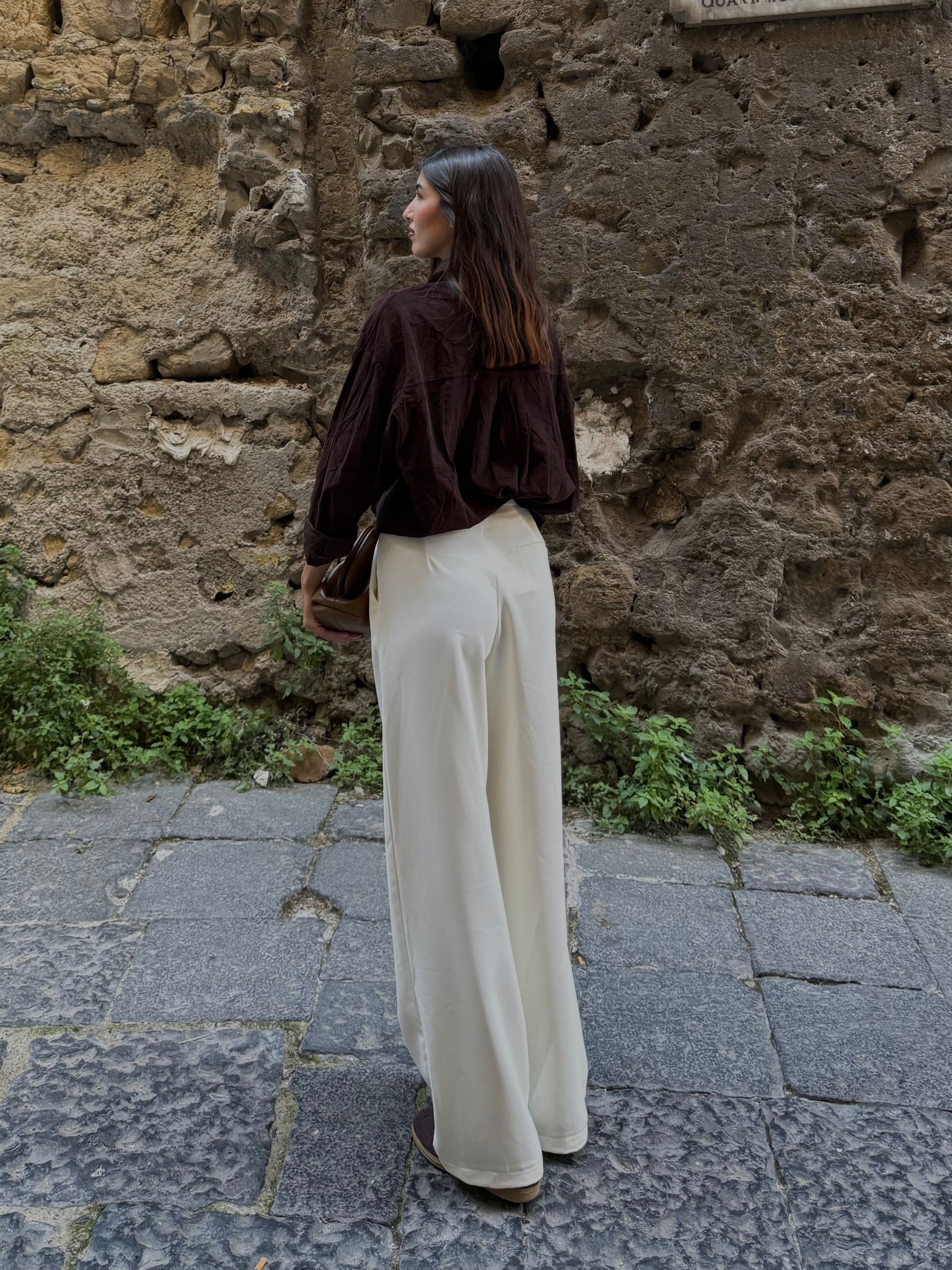 Pantalone lumina panna