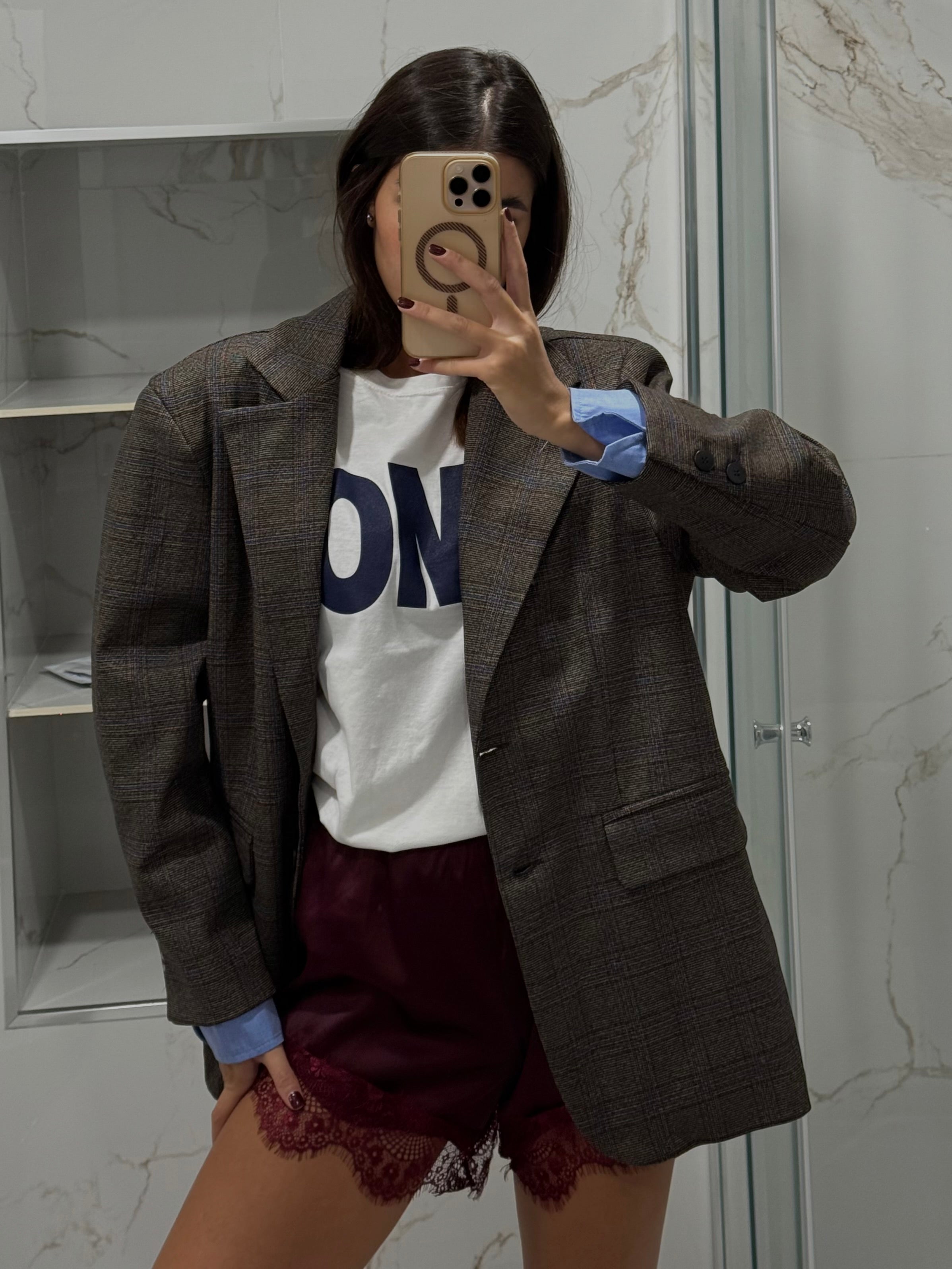 Pantaloncino pizzo bordeaux