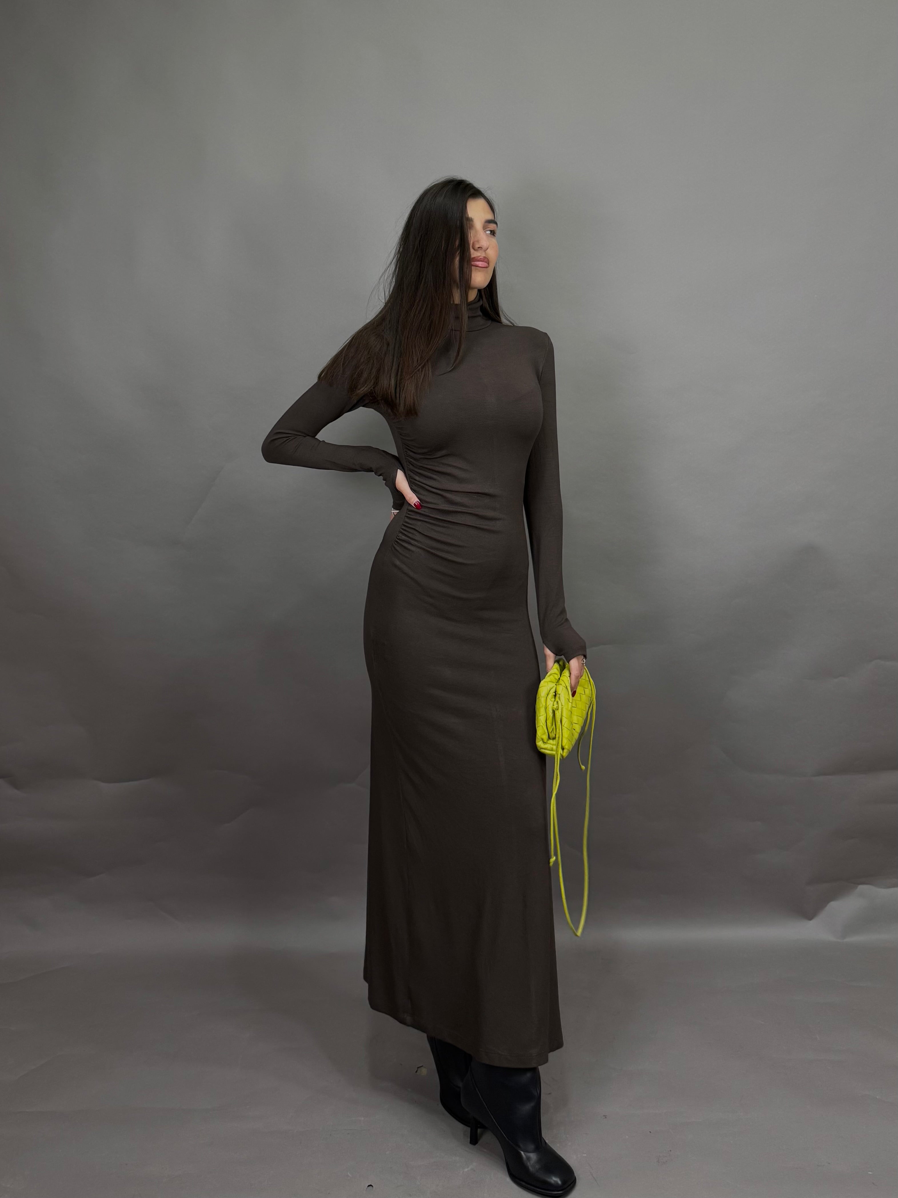 Dress drappeggio marrone