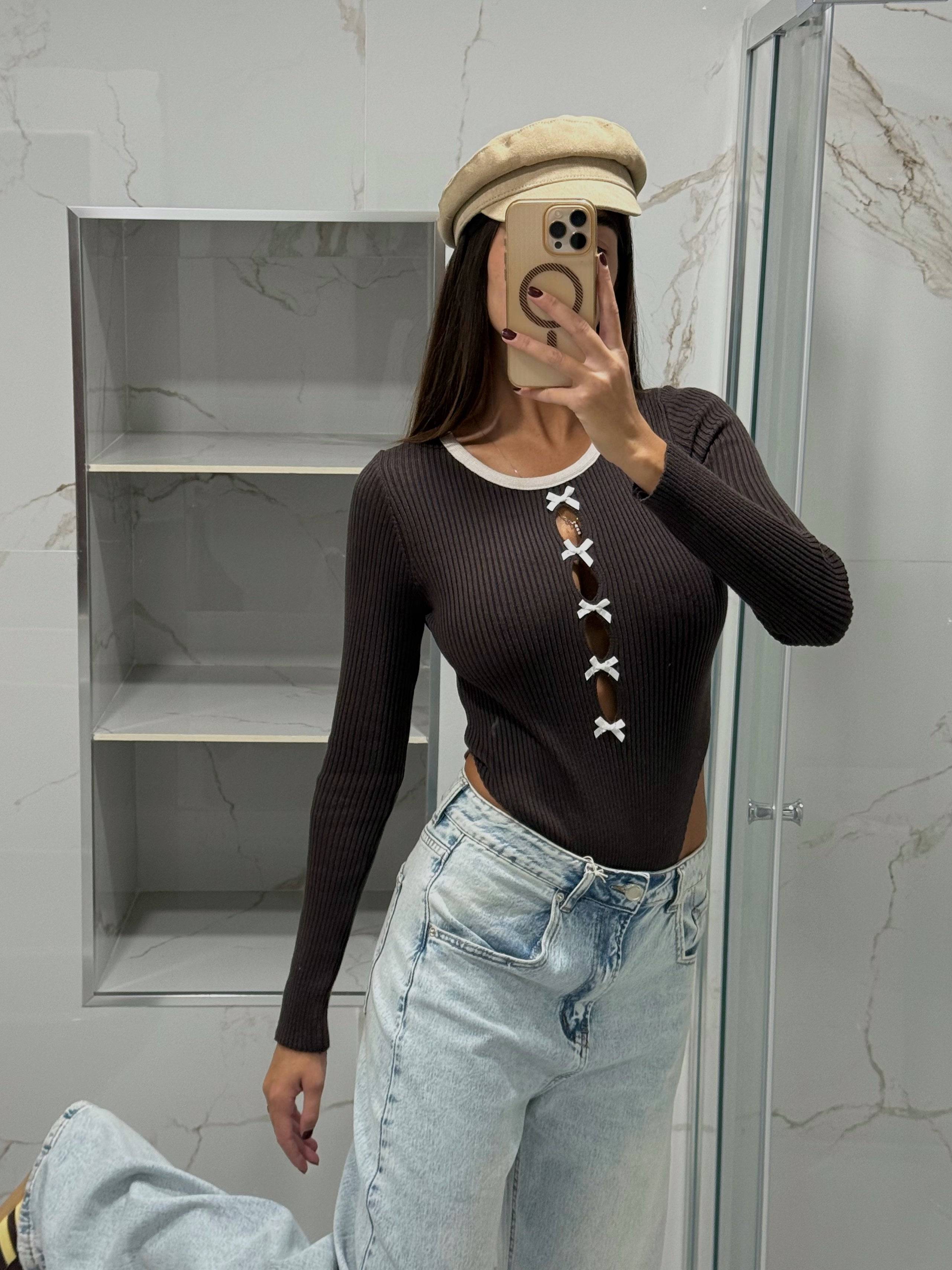 Body fiocco marrone