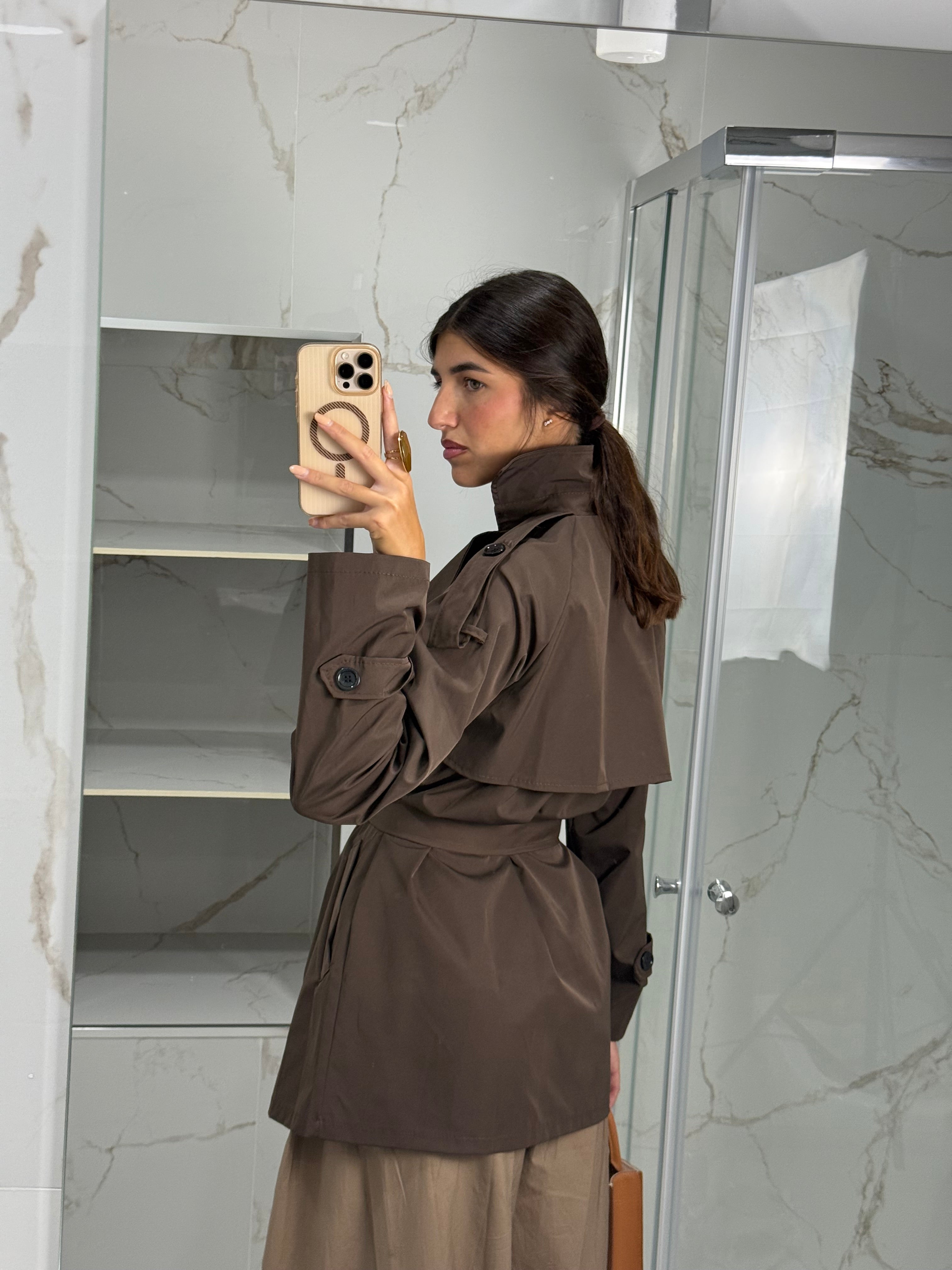 Trench barber marrone