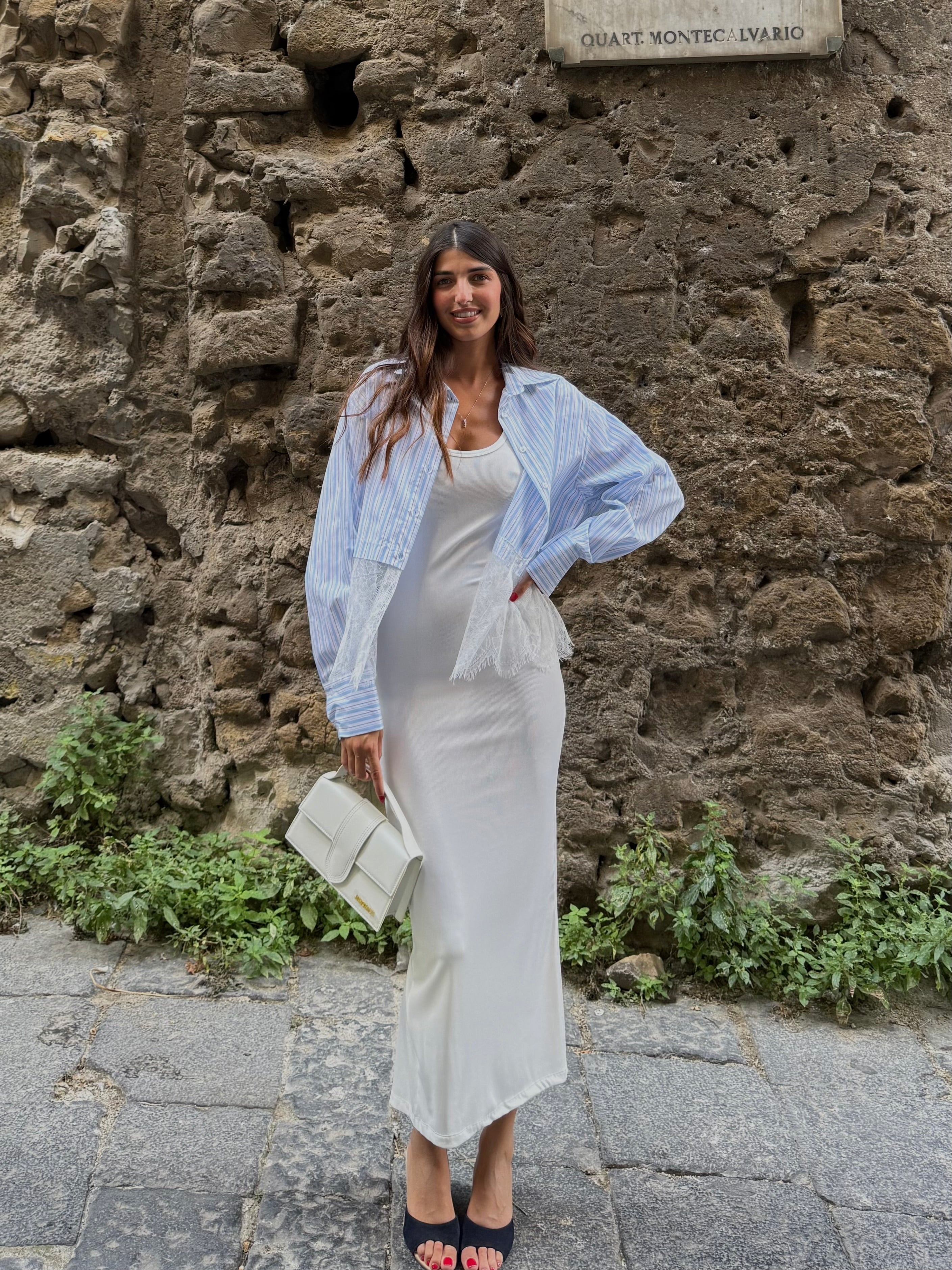 Camicia lumina cotone e pizzo