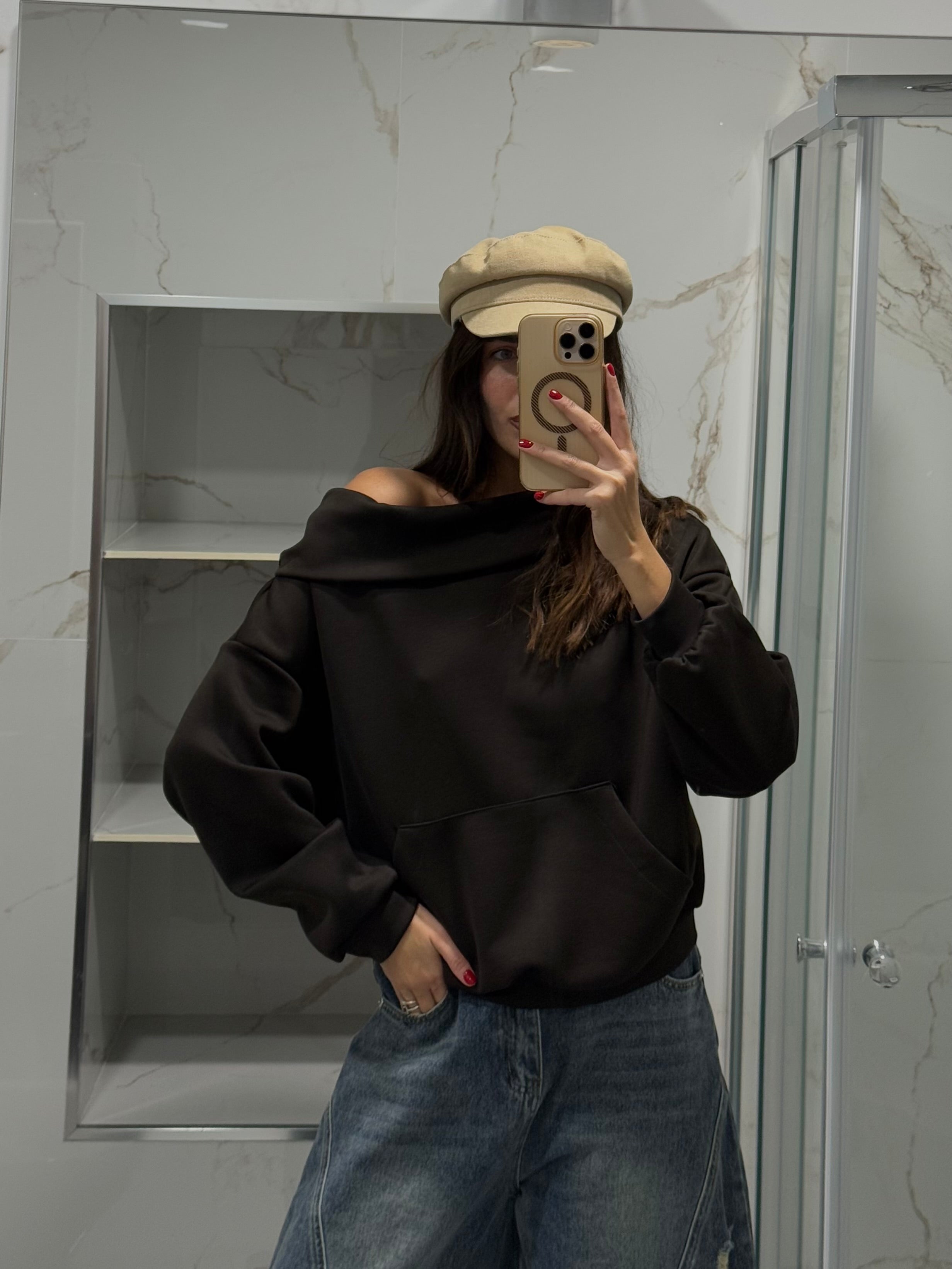 Felpa Simona marrone