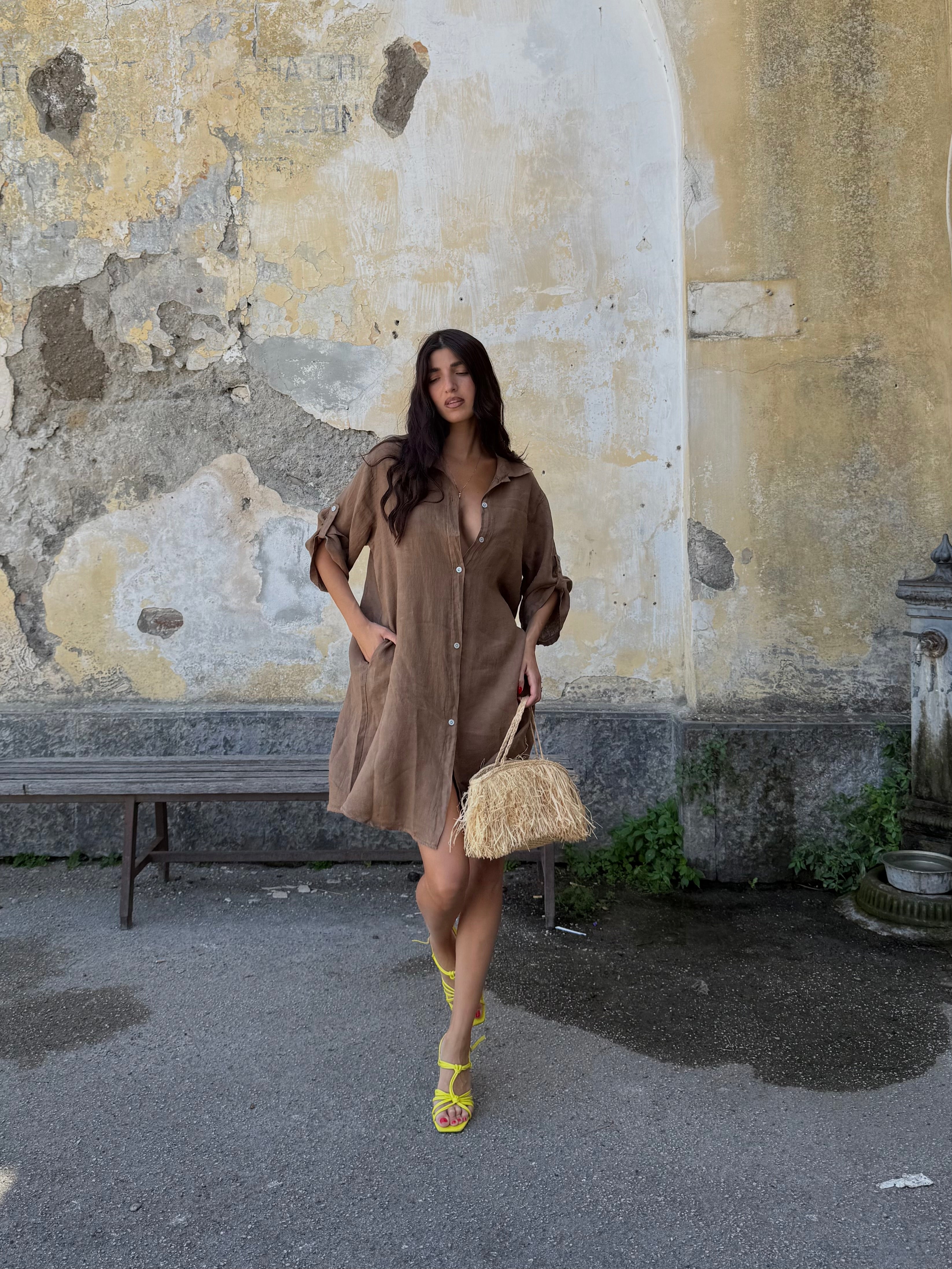 Dress camicia 100% LINO